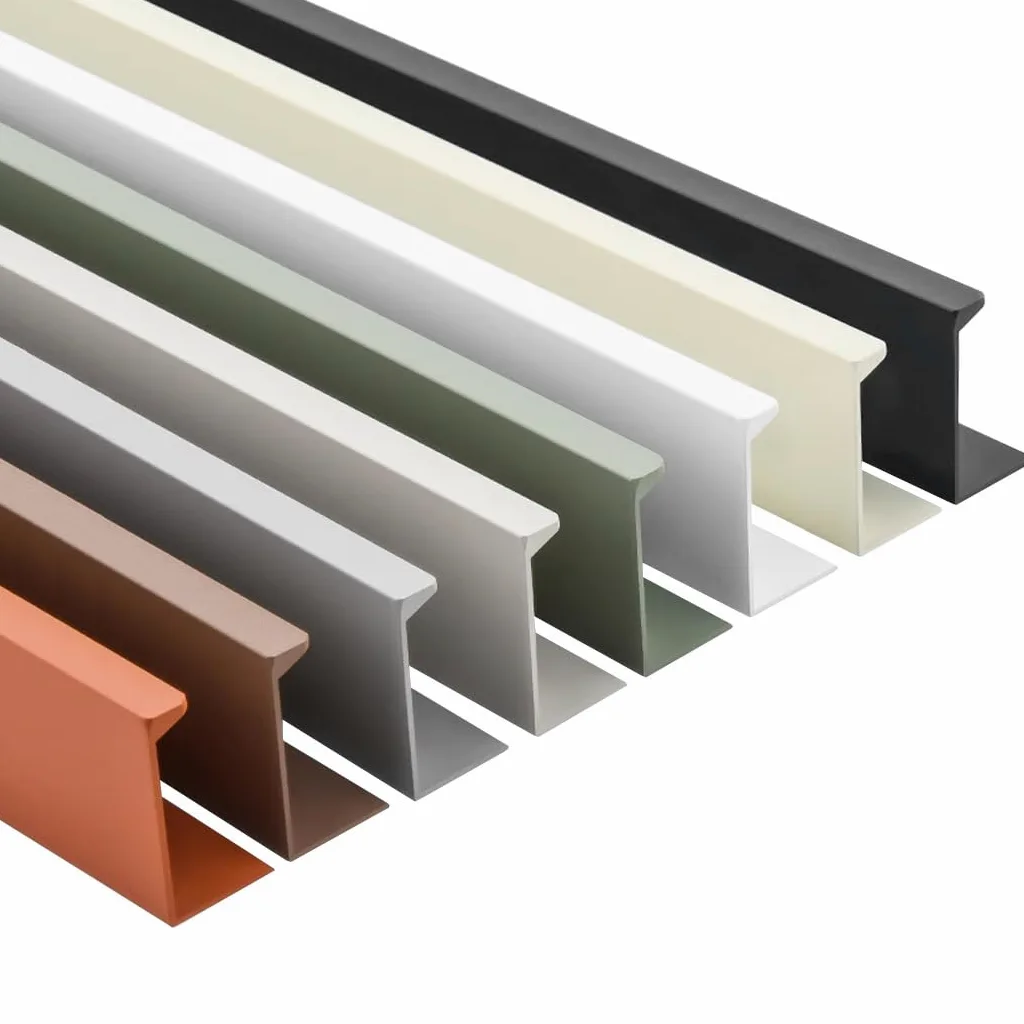 Maniglie nascoste per mobili, in alluminio, 600 mm, per armadi, porte, cassetti, 6 pezzi, colore nero