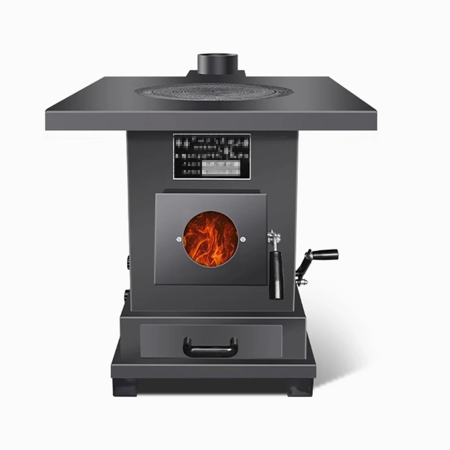 Cucina a Legna da Esterno Materiale in Lamiera D'acciaio con Cassetto di Raccolta Cenere Stufe a Legna da Interno in Offerta Finestra di Osservazione Cortili e Soggiorni(B)