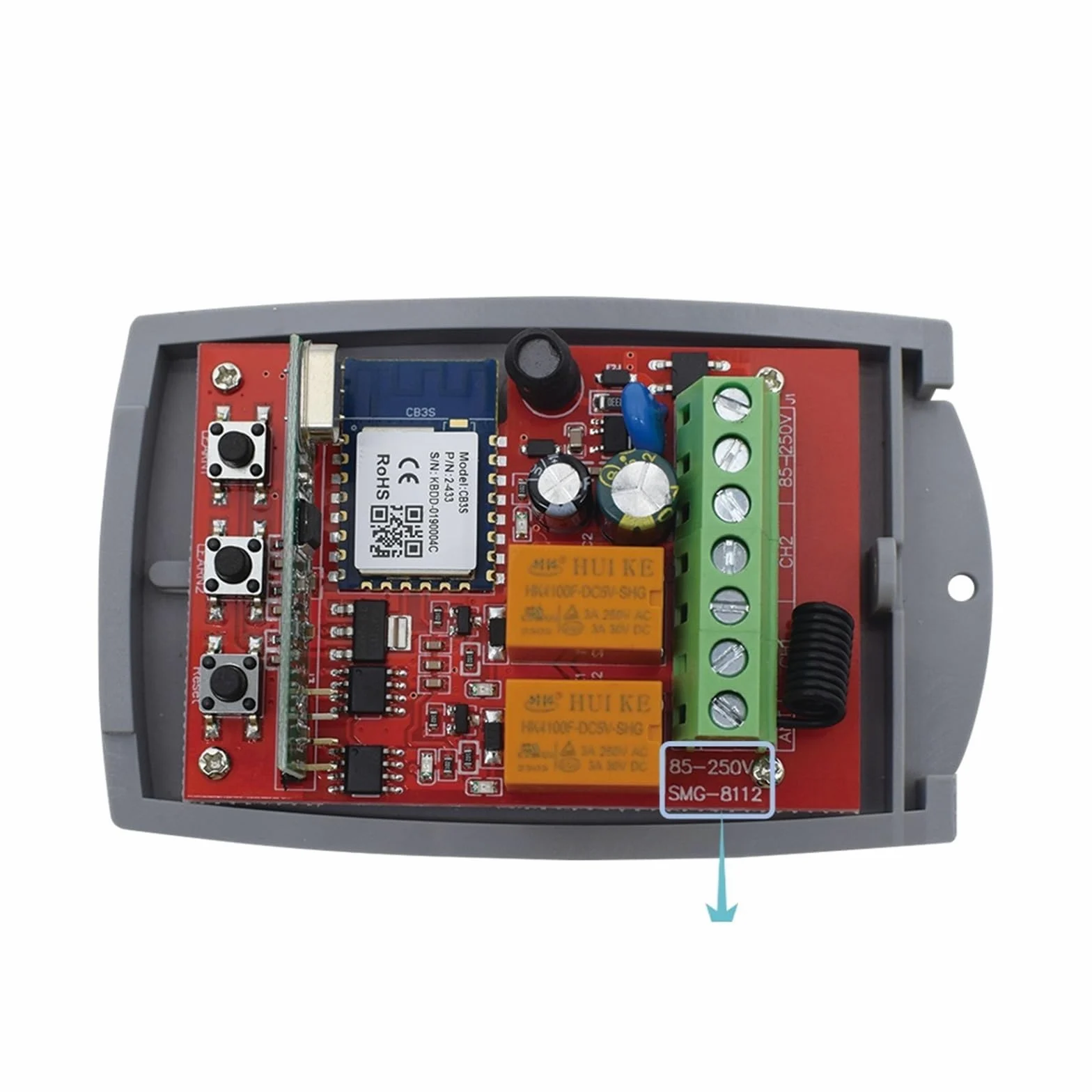 Kit apricancello elettrico, Tuya Garage Apriporta Cancello Ricevitore 2ch 433mhz 433.92mhz Universale Fixed Rolling Code Multi Marca Controller Switch | AC 85-250V WIFIX1