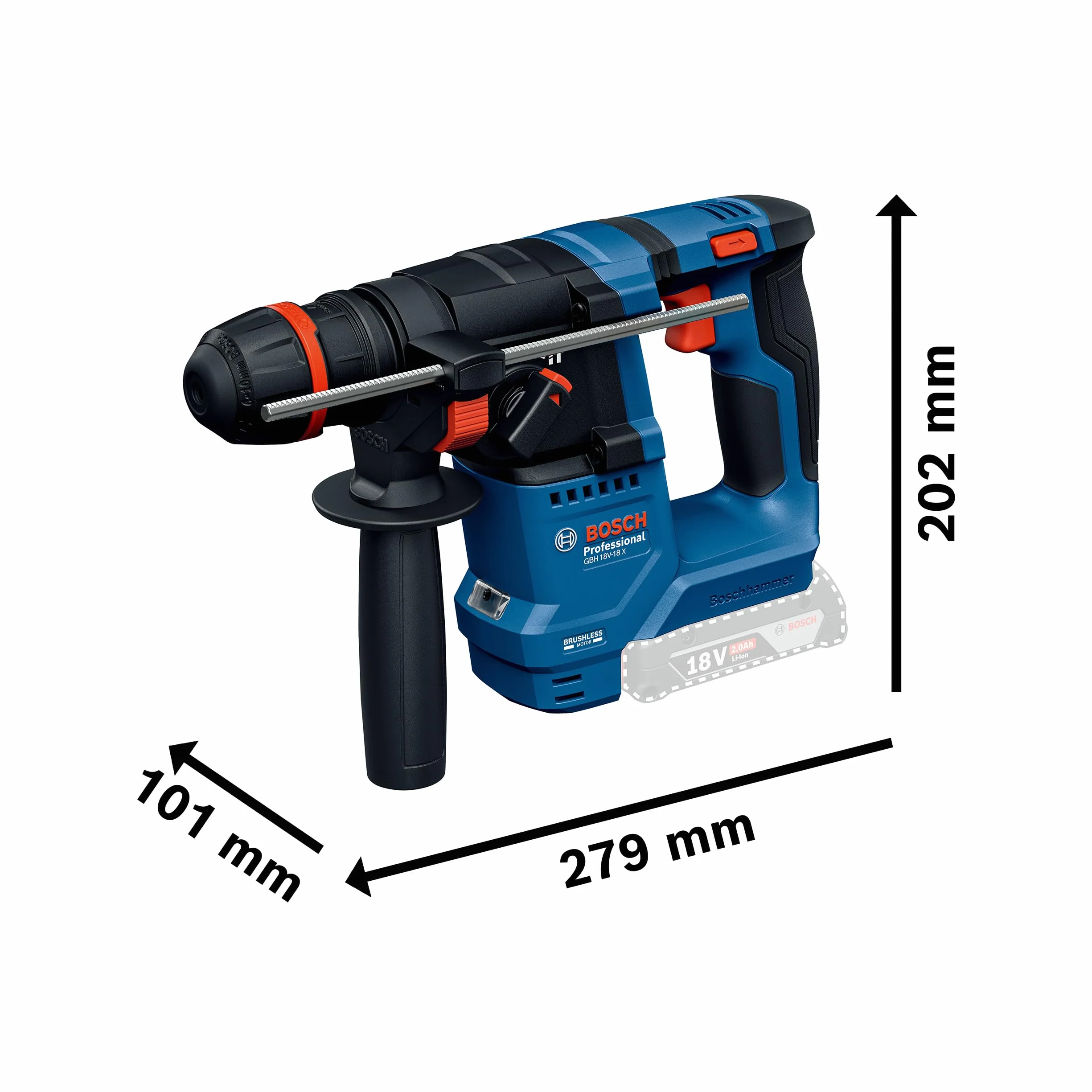 Bosch Professional GBH 18V-18 X Martello perforatore a batteria 18V 2.0Ah