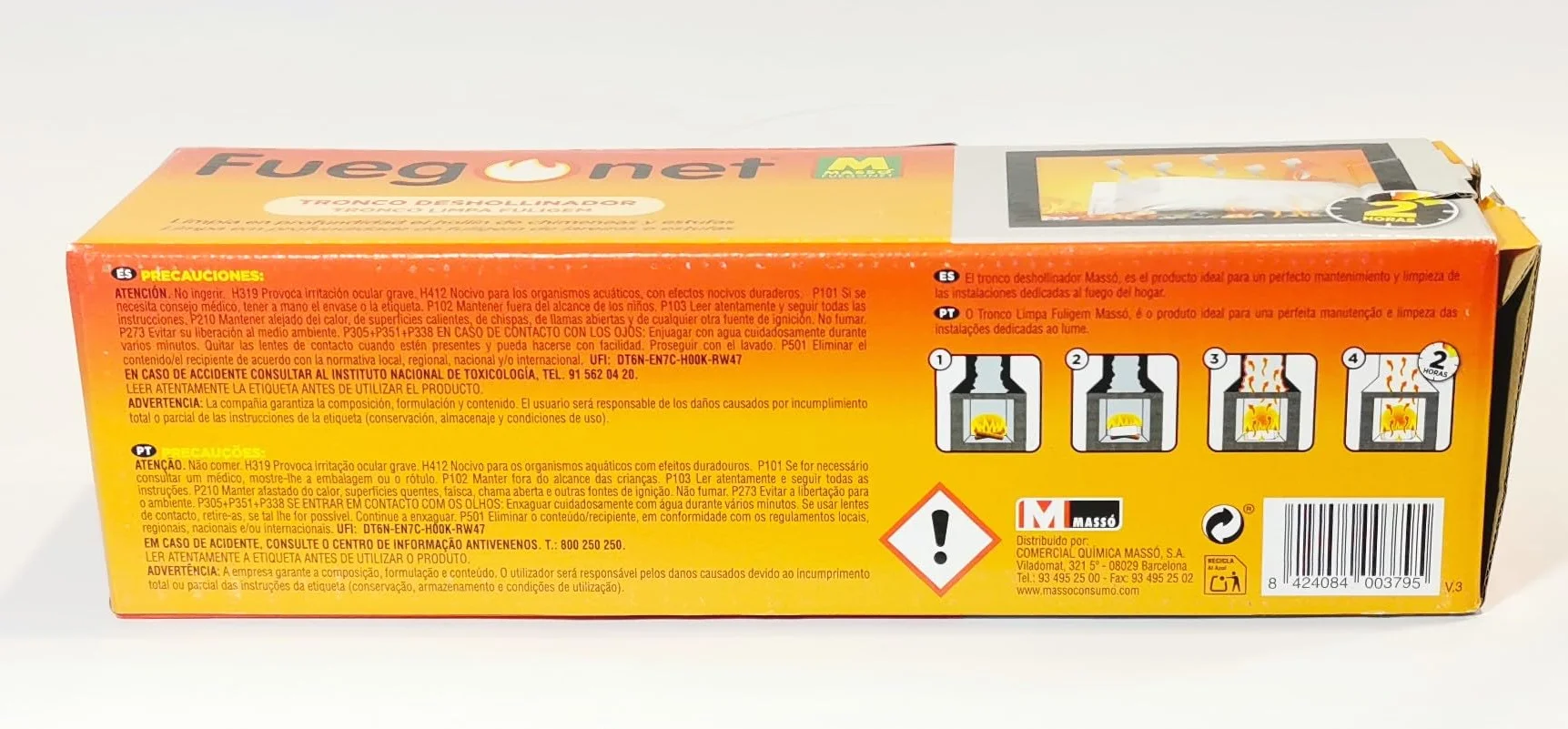 Tronco spazzacamino per camini e stufe. Confezione da 2 pezzi. Antihollin di massima efficacia