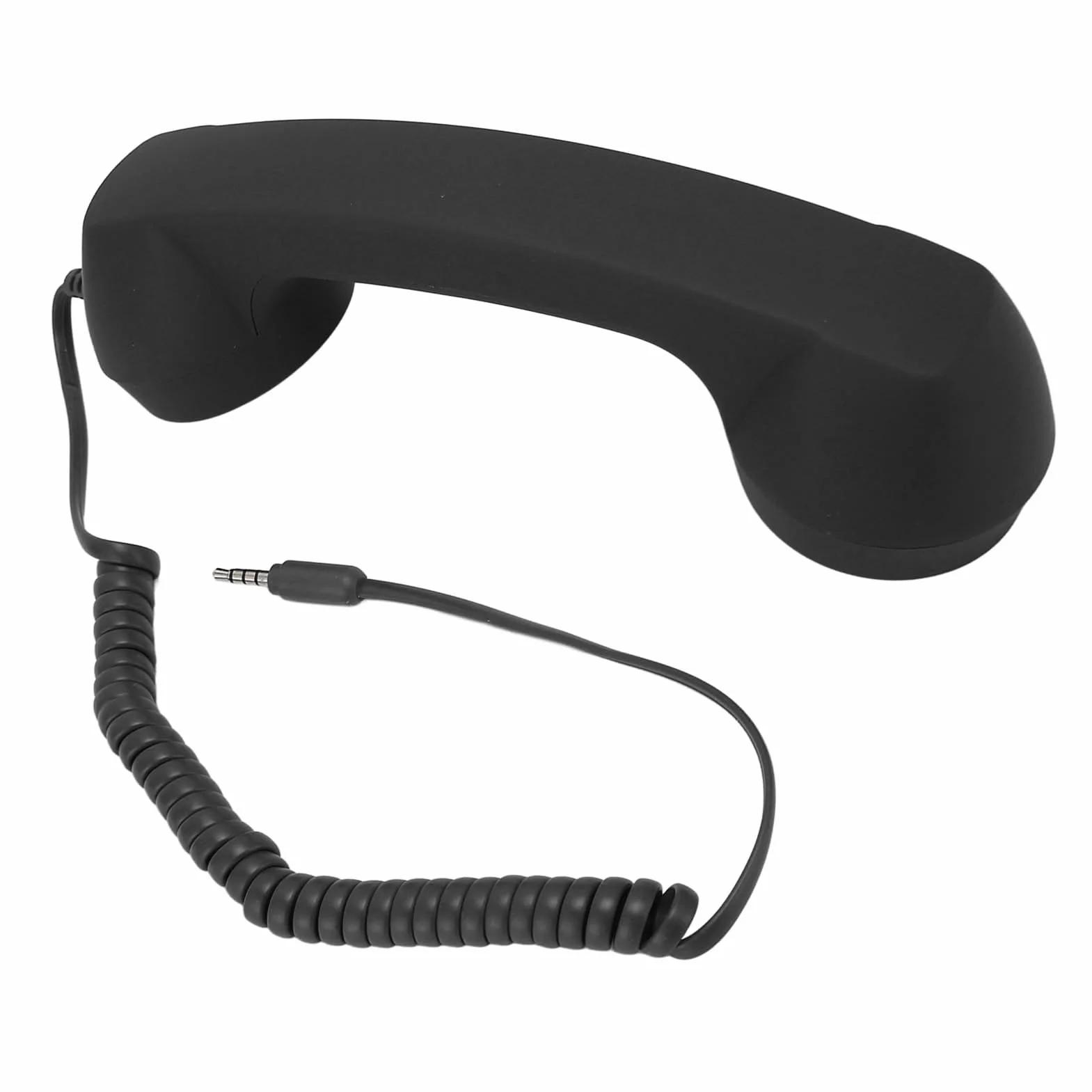 VBESTLIFE Ricevitore Telefonico Vintage, Microfono Ricevitore Cellulare retrò per Tutti gli Smartphone e Computer con Jack da 3,5 Mm (BLACK)