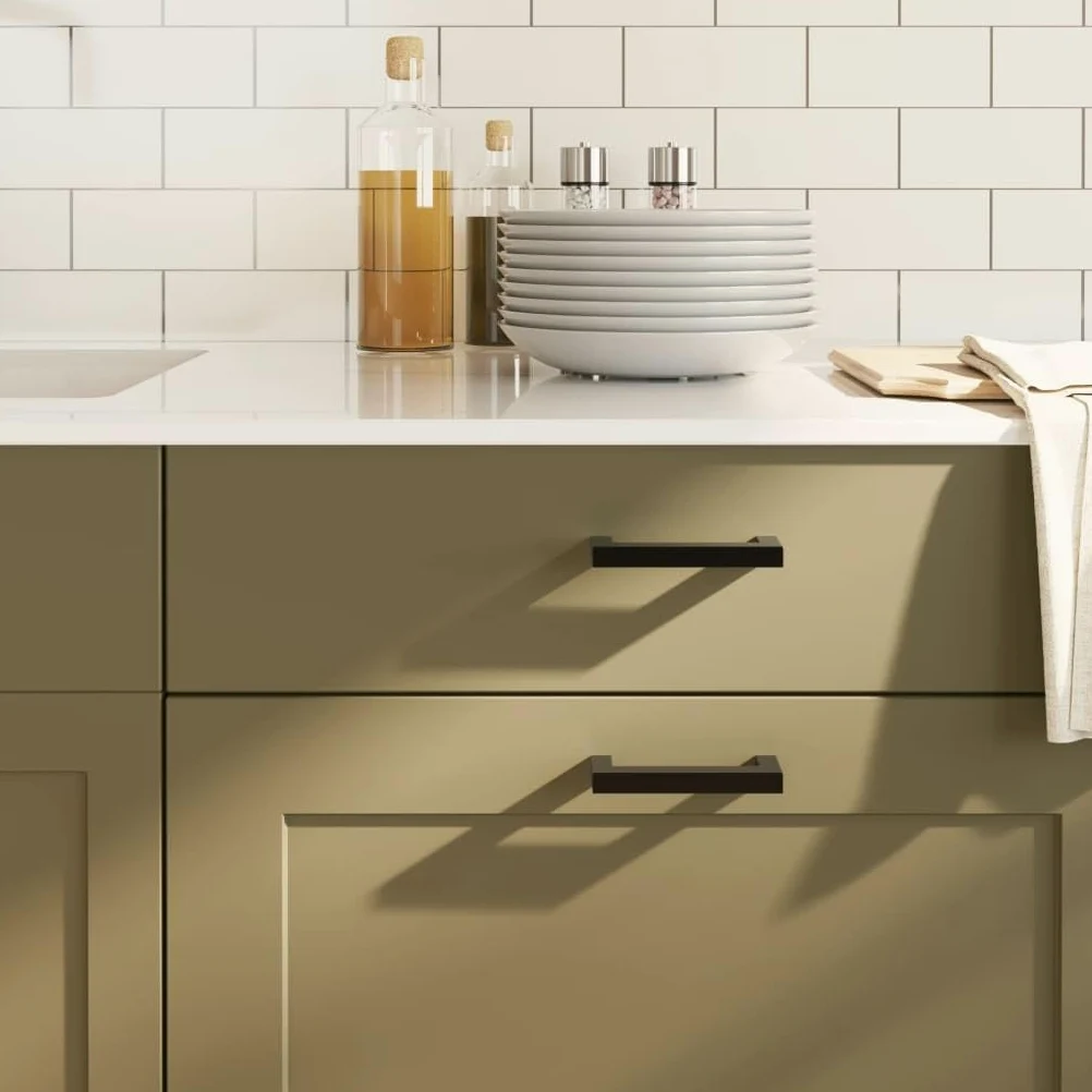 Maniglie per Mobili 10pz Nere 96mm in Acciaio Inox,Maniglie Moderne,Maniglie Cassetti,Maniglie per Mobili-155397