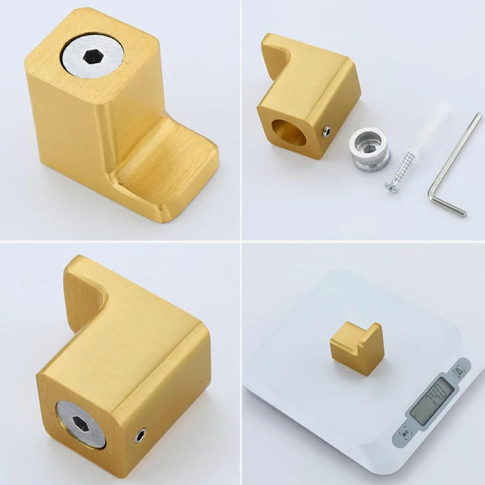 Spazio Alluminio Grigio/Nero/Spazzola Oro Gancio Ganci per accappatoio Gancio per vestiti Appendiabiti a parete Gancio per porta, 5 pezzi grigio stile B