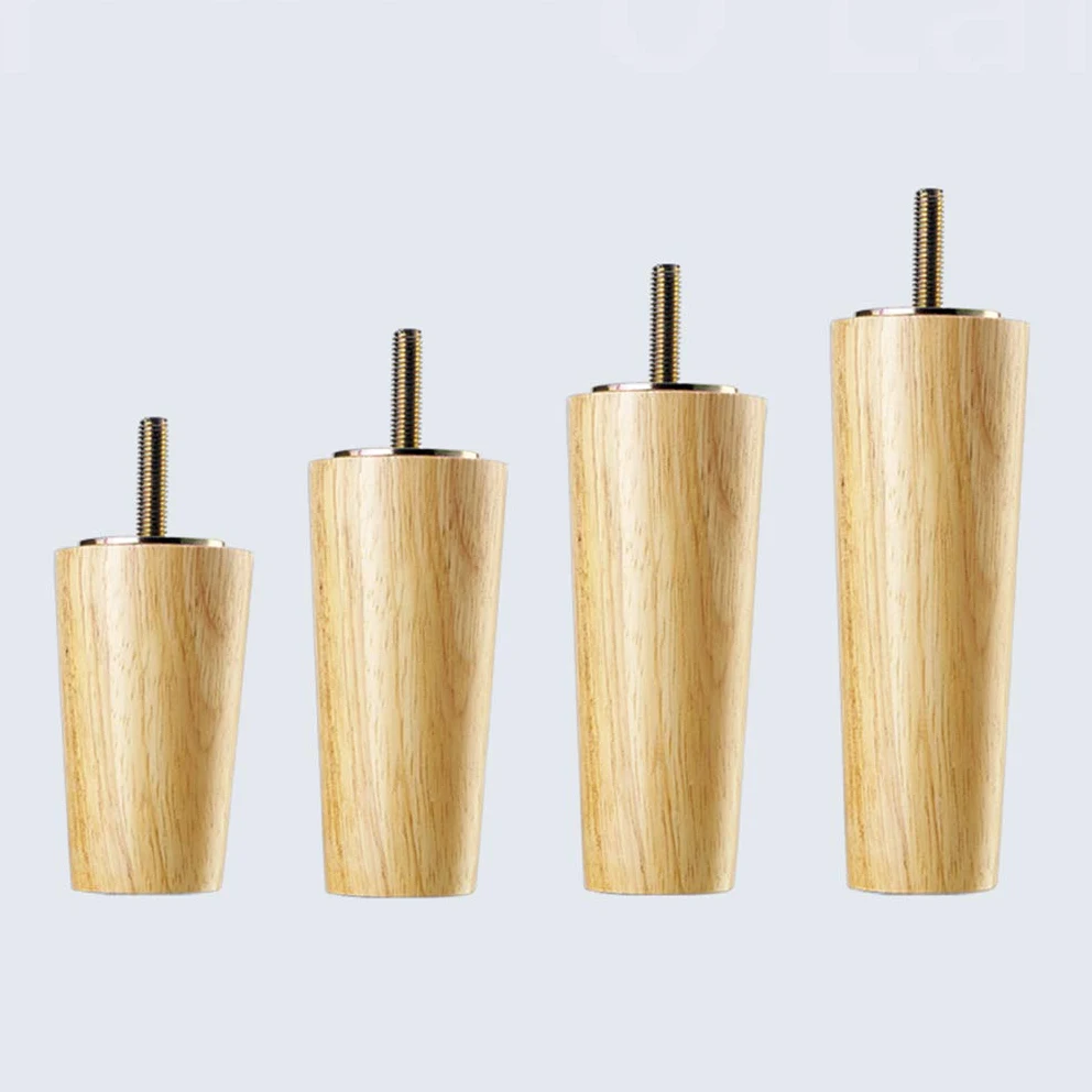 4 Gambe per Mobili in Legno Piedini per Mobili in Rovere Conico Cabinet Piedi del Divano Tavolo Letto Armadio Cabinet Armadietto Guardaroba Vite M8(40cm)