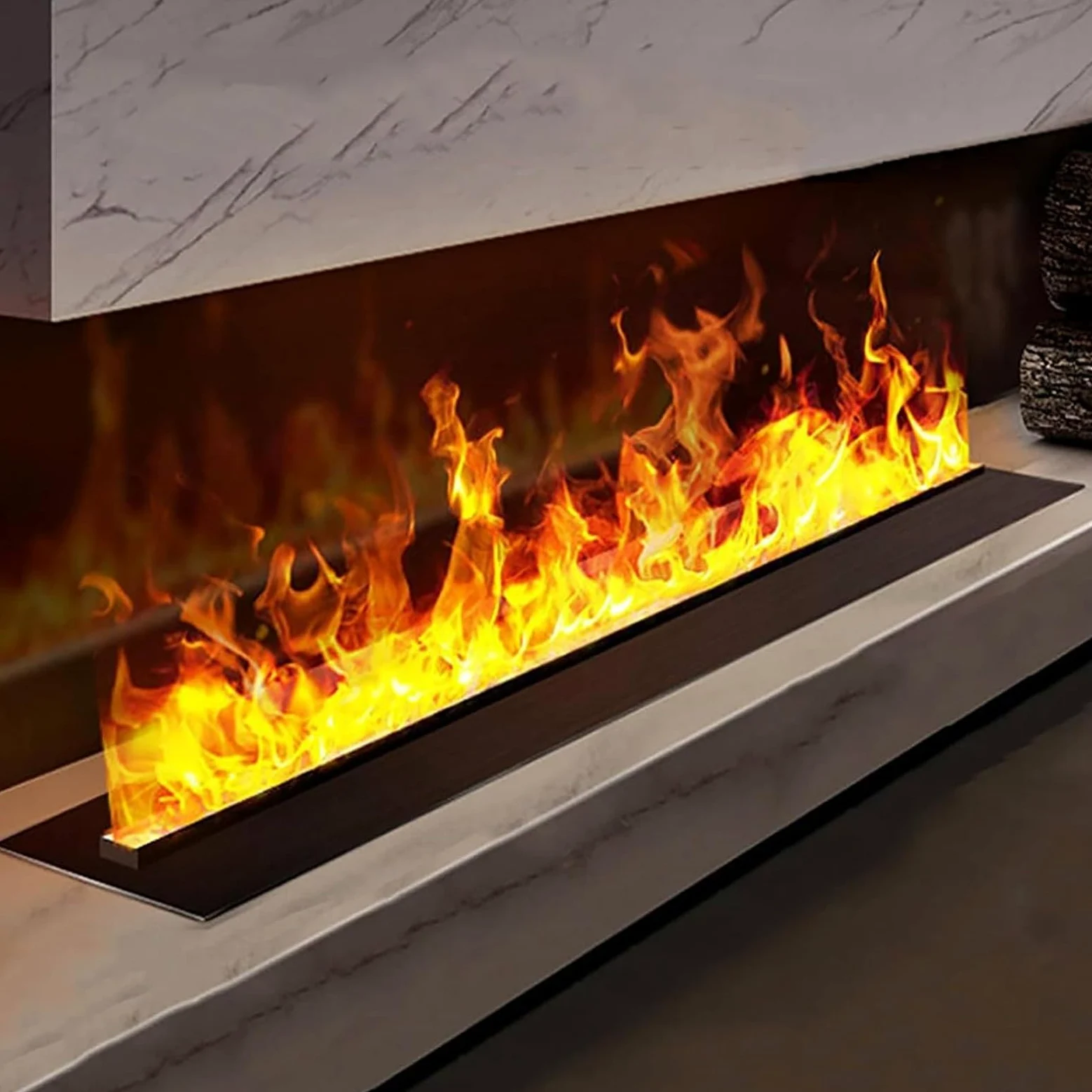 Camino Elettrico 3D A Vapore Acqueo Atomizzazione A Vapore 80cm/31.4in-365Colors | Camino Intelligente, Supporta Il Telecomando,L'Aggiunta Automatica Di Acqua E L'Effetto Fiamma, Per La Decorazione Ktv