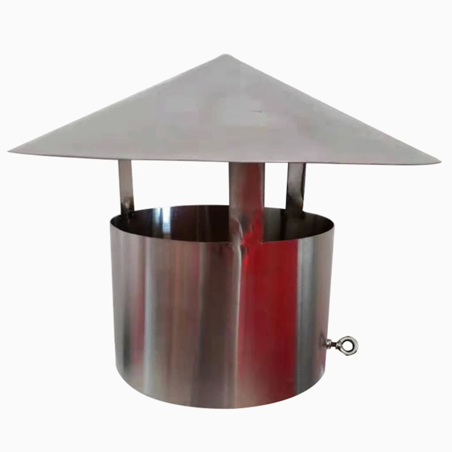 Cappuccio impermeabile in acciaio inossidabile per bocchetta dell'aria rotonda e tubo della canna fumaria, copertura antipioggia per tetto per riscaldamento stufa di scarico