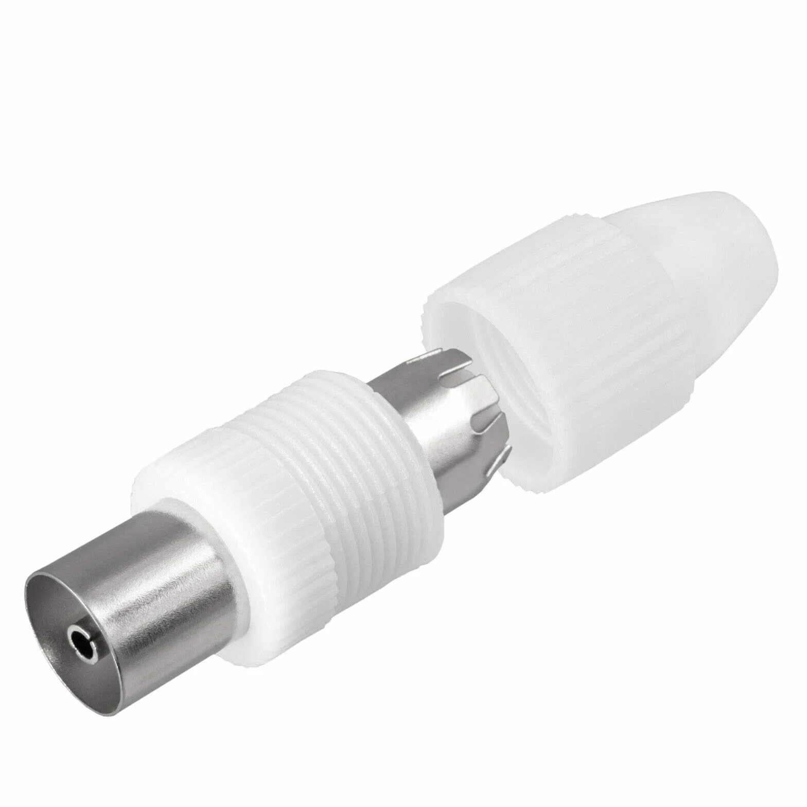 HB-DIGITAL - Set di 2 connettori e 2 prese per visione via cavo, radio DVB-C e DVB-T2, antenne TV IEC (maschio e femmina) per cavo antenna coassiale, cavo BK impianti HQ 4K UHD