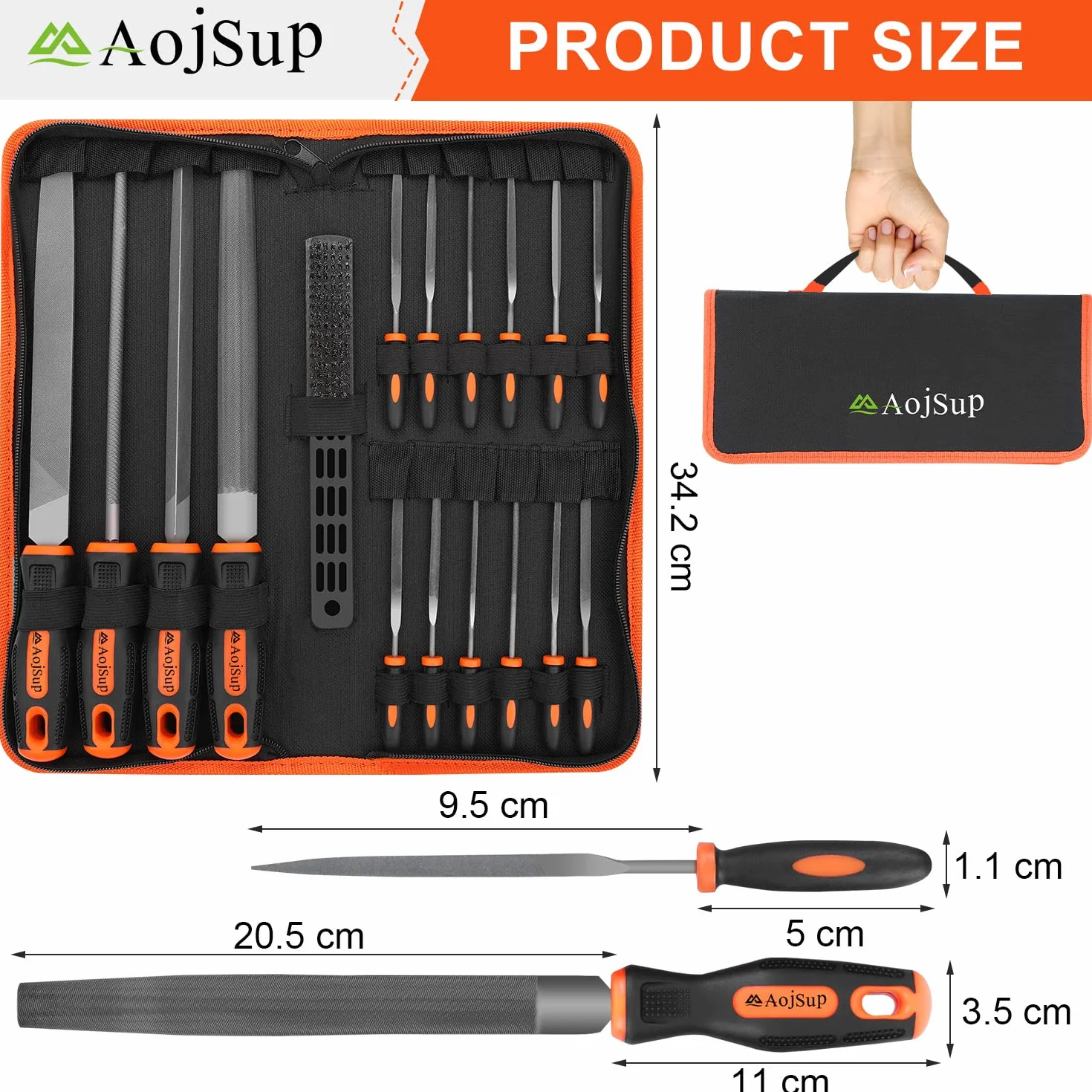 18 Pezzi Set di Lime per Legno, Lime e Raspe in Acciaio Forgiato T12, Set di Lime e Raspe Comprese Lime Piatte, Lime Triangolari, Lime Semicircolari, Lime Tonde e Lime 12 Aghi