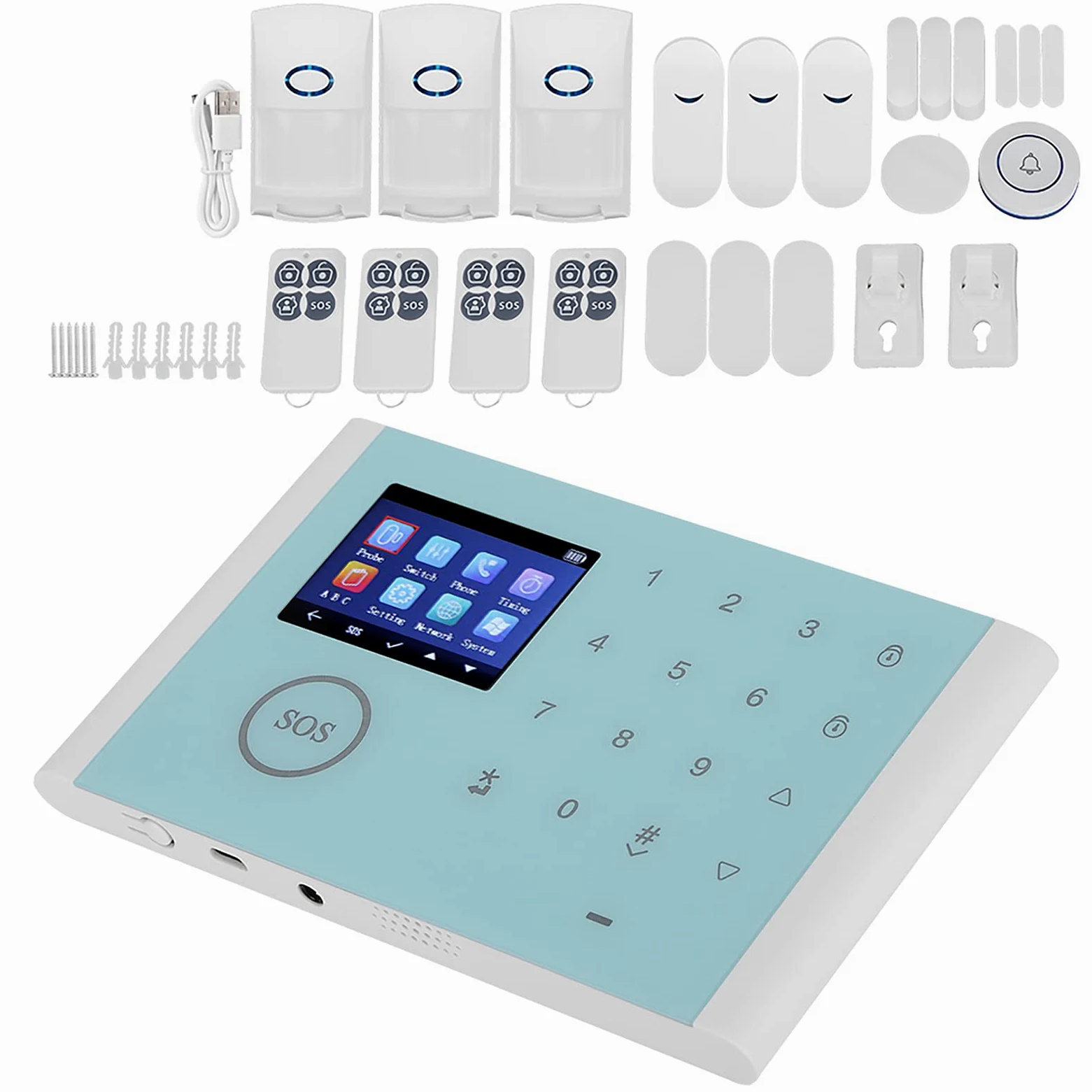 Hyuduo di Sicurezza Domestica WiFi GSM GPRS di Allarme Controllo Vocale Intelligente Da 110 a 230 V CA App Multilingue Avvisi di Chiamata SMS per Utenti di Uffici di Case e Appartamenti