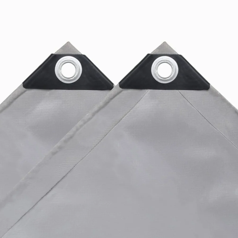 Telone di copertura, 650 g/m², grigio, 3 x 5 m, antistrappo, impermeabile, resistente ai raggi UV, con occhielli in metallo, per giardino, terrazza, garage, cantiere, campeggio, come telone