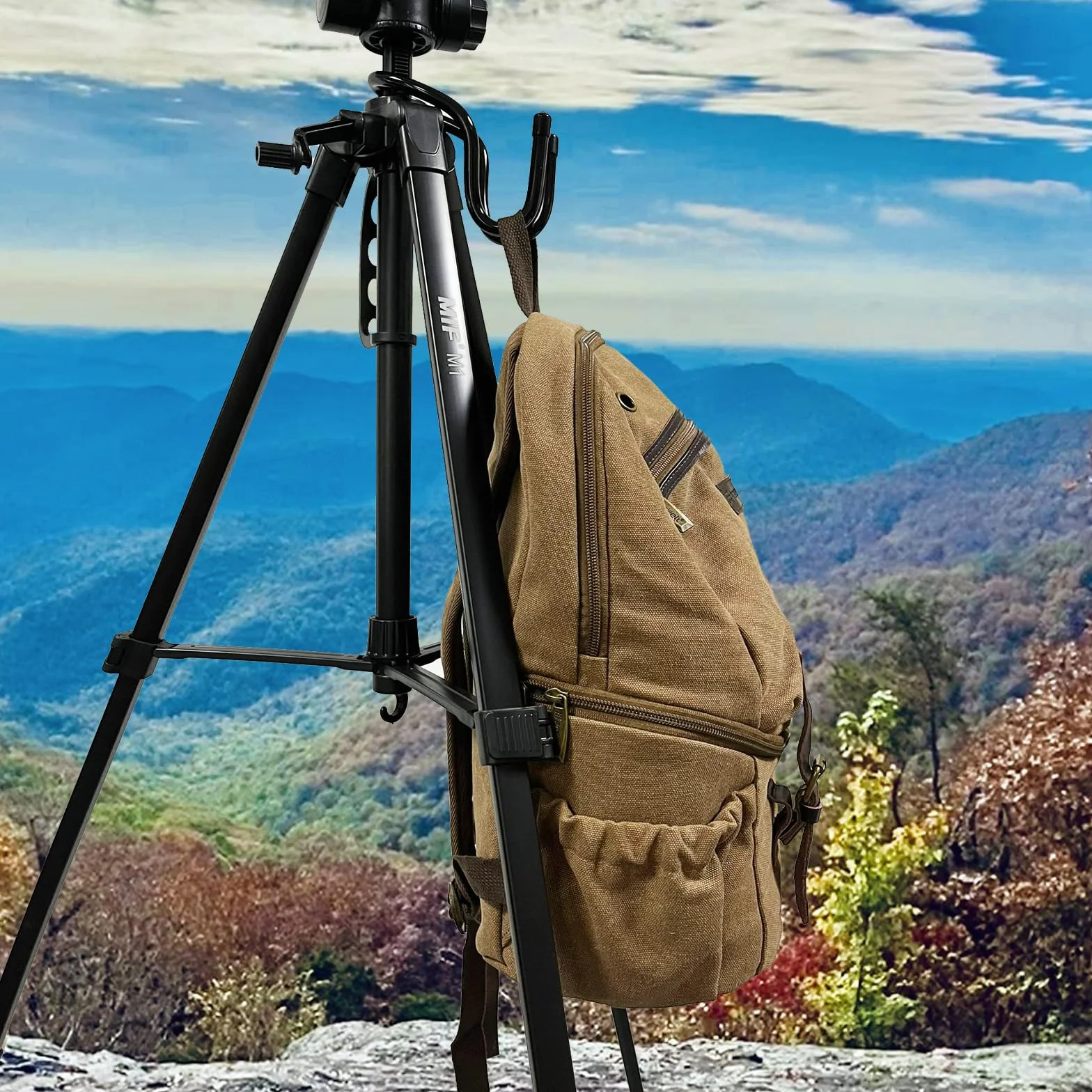 Gancio portatile per treppiede per fotocamera, impedisce allo zaino di toccare il terreno, ganci flessibili per appendere il treppiedi adatti alla maggior parte dei treppiedi