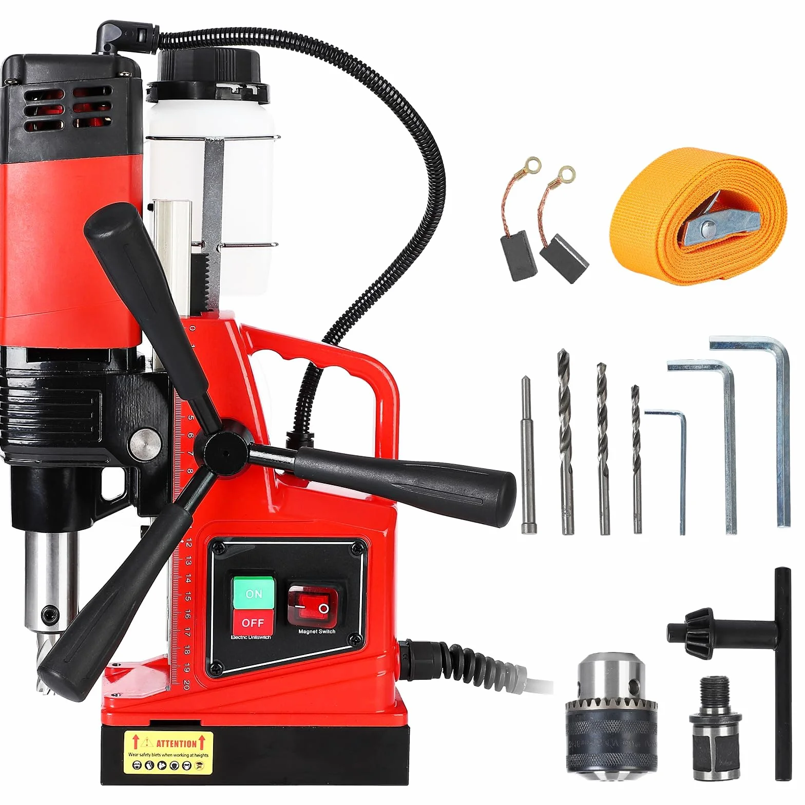 Trapano Magnetico 1300 W 1,57" Diametro 810 Giri/Min Portatile per Metallo Legno Edilizia