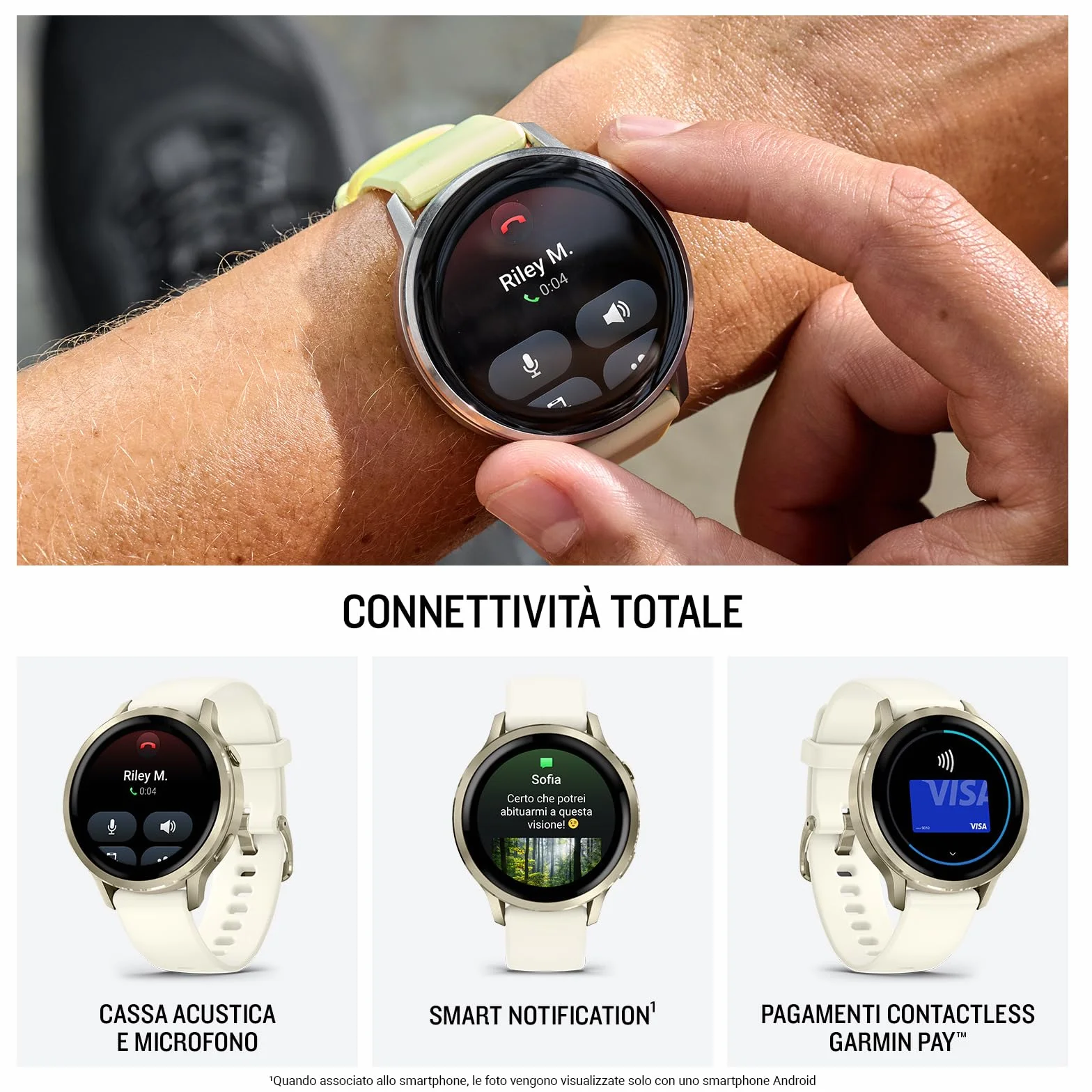Garmin Venu 4, 45mm, Smartwatch per il fitness, Display AMOLED 1,4", Speaker e Microfono, Comandi Vocali, GPS Multi-band, Torcia, 80+ App per lo Sport, Autonomia 12 giorni, Black & Slate