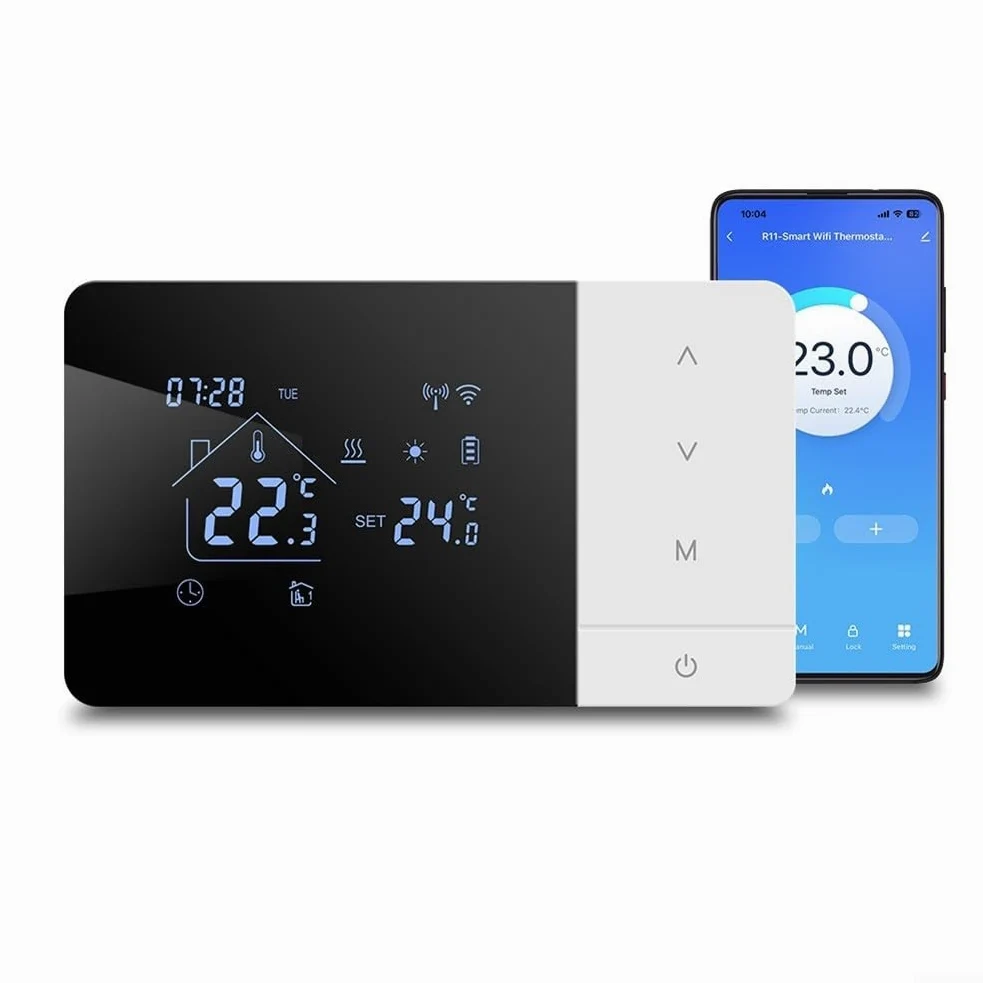 Termostato intelligente per Tuya, termostato intelligente programmabile WiFi, per caldaie a gas, compatibile con Tuya e app Voice Ready