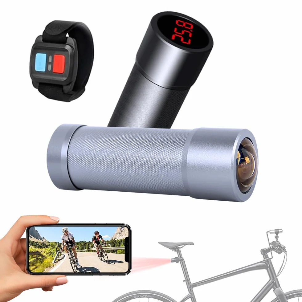 VSYSTO Obiettivo Fisheye HD 4K 170 gradi grandangolare fotocamera casco, Wi-Fi, termometro, visione notturna, supporta registrazione loop a lunga durata della batteria (U5X-PB)