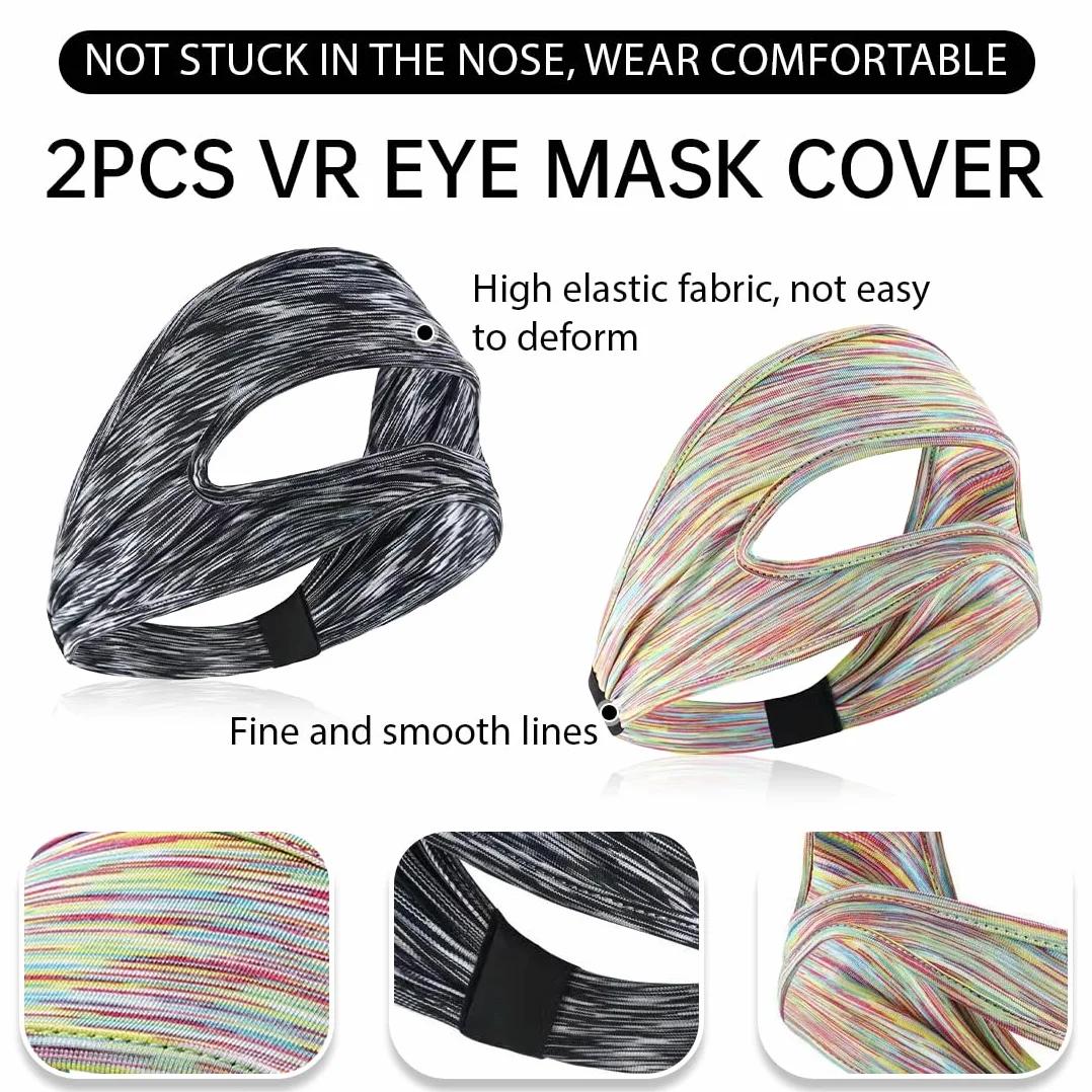 2 Pezzi VR Maschera per Occhi per Meta Quest 3/Quest 3S, VR Traspirante Maschera, Lavabile VR mascher, per PS VR2/Meta Quest Pro/Meta Quest 2/Oculus Quest 2/HTC Vive (Grigio+Colore)