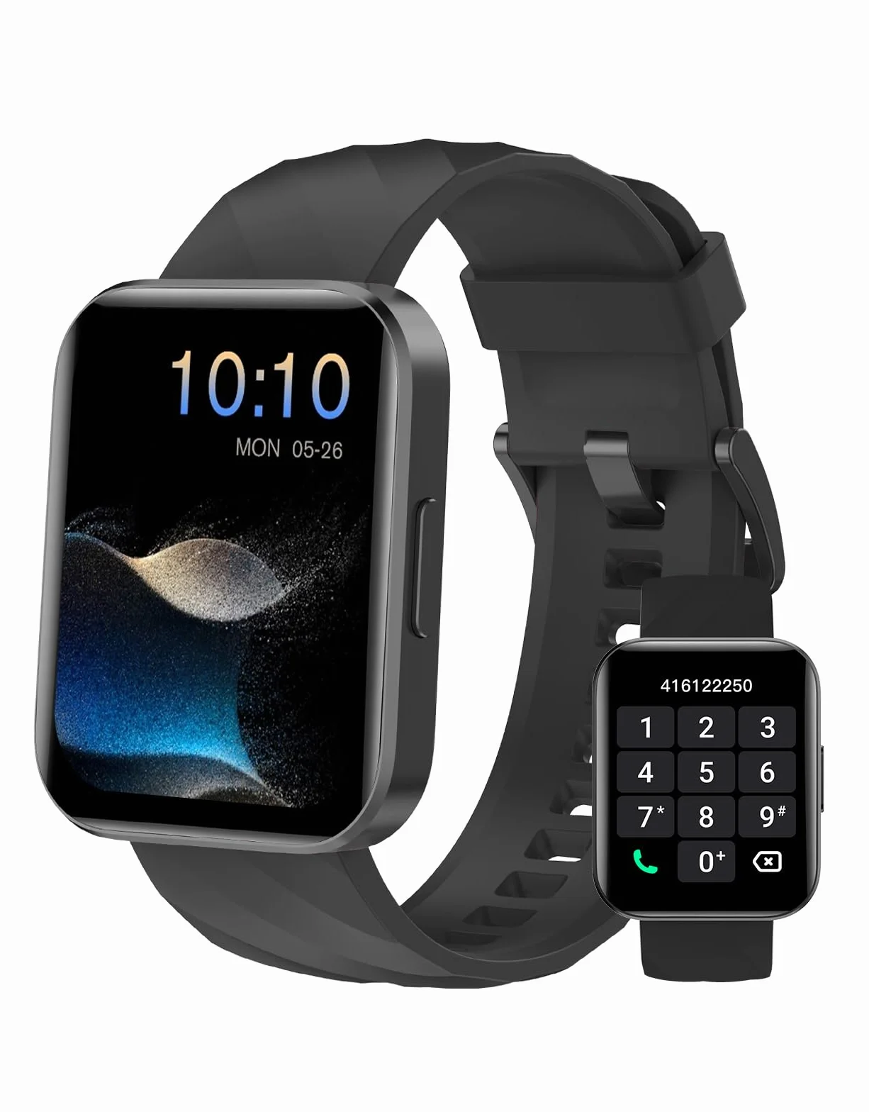 Smartwatch Uomo Donna Chiamate Bluetooth Smart Watch con Contapassi Cardiofrequenzimetro da Polso Saturimetro Orologio Fitness Notifice WhatsApp Impermeabile IP68 per Android iOS Nero