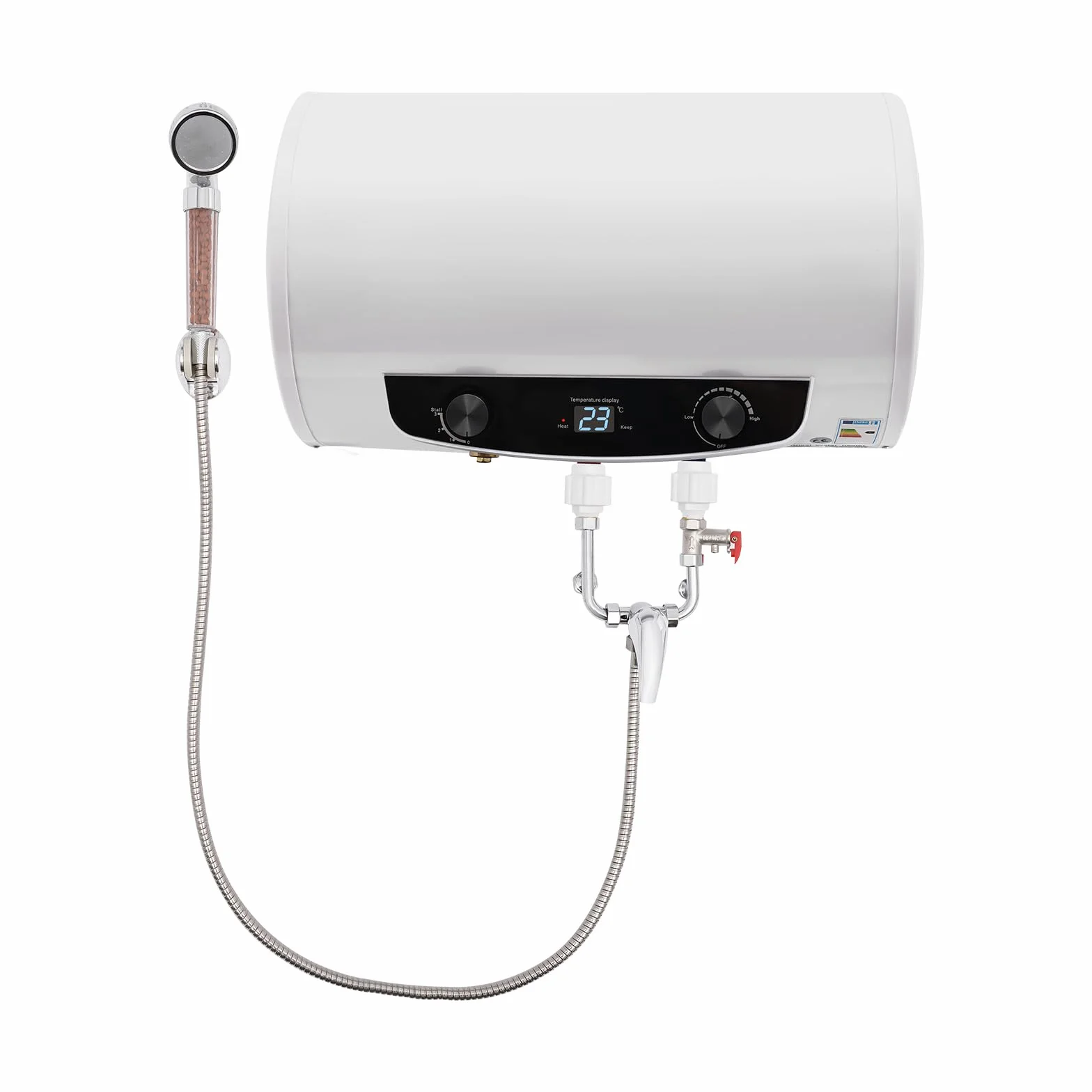 Scaldacqua elettrico, scaldabagno intelligente per uso domestico, scaldabagno elettrico, capacità 35 litri, adatto per cucine, bagni e parrucchieri