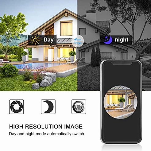 Videocitofono Wifi, telecamera campanello wireless, campanello video risoluzione 1280 x 720 con batteria ricaricabile 6800 mAh rilevamento movimento visione notturna controllo APP per Android IOS