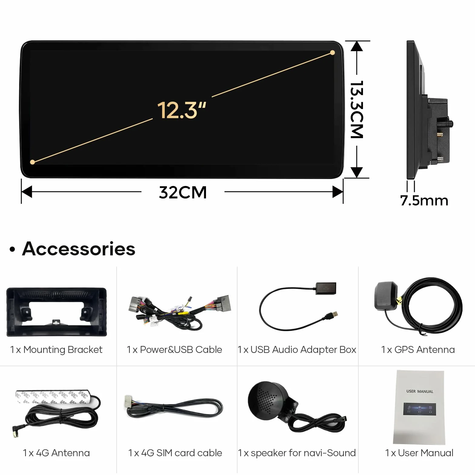 12.3" HD Car Radio Screen Stereo GPS per Mercedes C W205 GLC 253 NTG 5.0 Android 8 core Qualcomm 8 GB + 128 GB built-in Wireless CarPlay Android Auto DSP IPS 4G WiFi Bluetooth 5.1