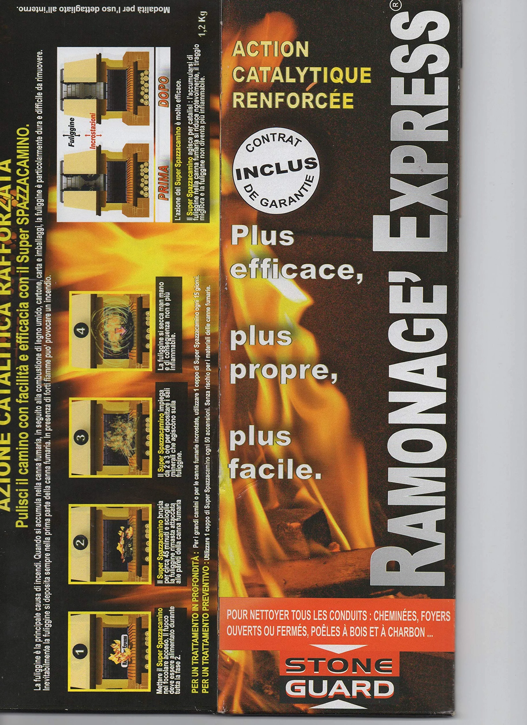 Set 2 Ceppi Super Spazzacamino Ramonage' Express con Azione Catalitica Rafforzata