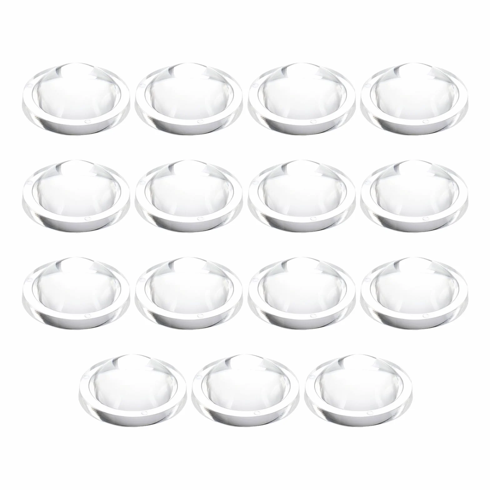 PATIKIL Lente Convessa Piatta Diametro 25mm, 15 Pz Altezza 8mm PMMA Acrilica Lente Ottica Convessa Condensatore LED con Bordo per Torcia Auto Bicicletta Faretto Proiettore, Trasparente