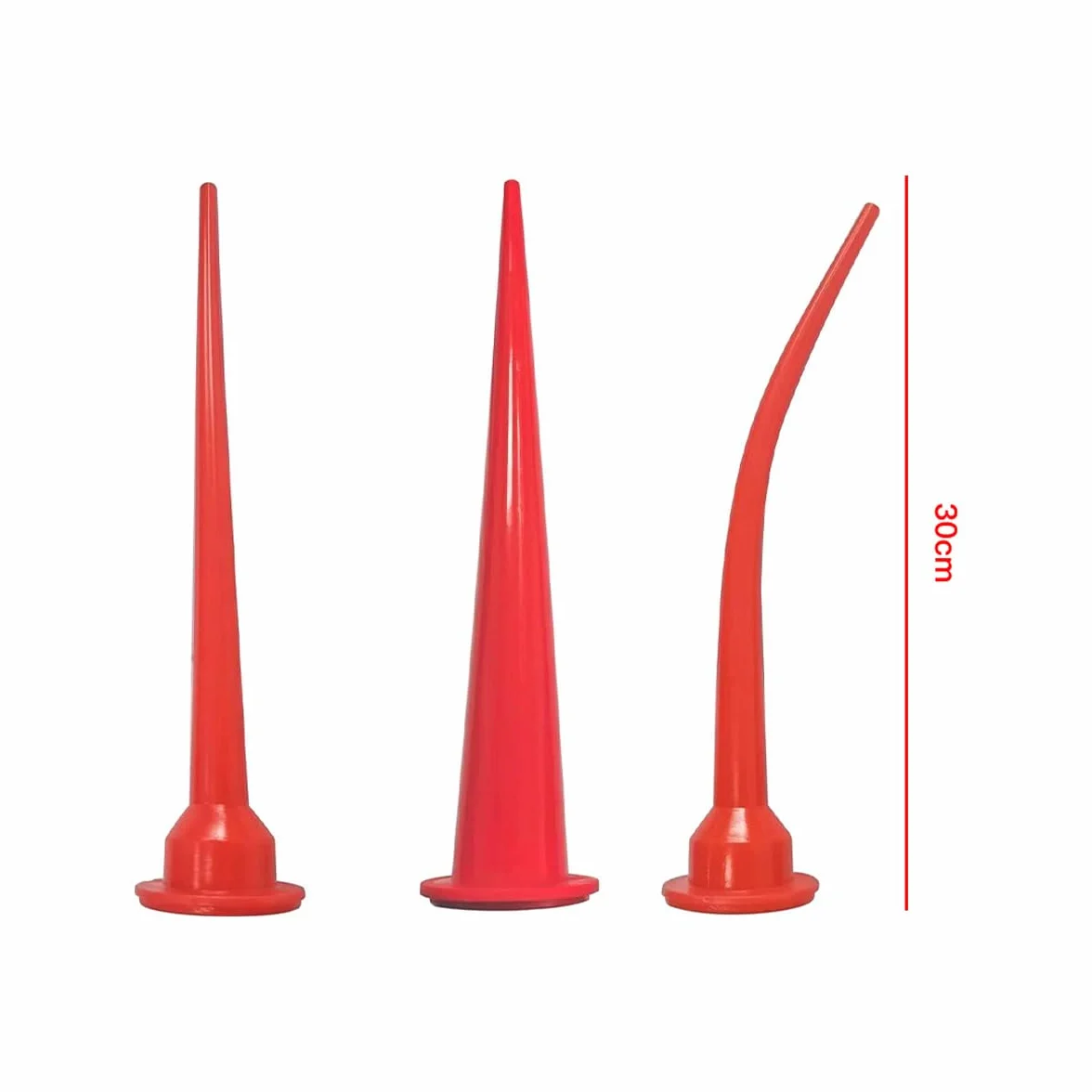 3 Pezzi Ugello per Calafataggio in Silicone, Dritto e Curvo
