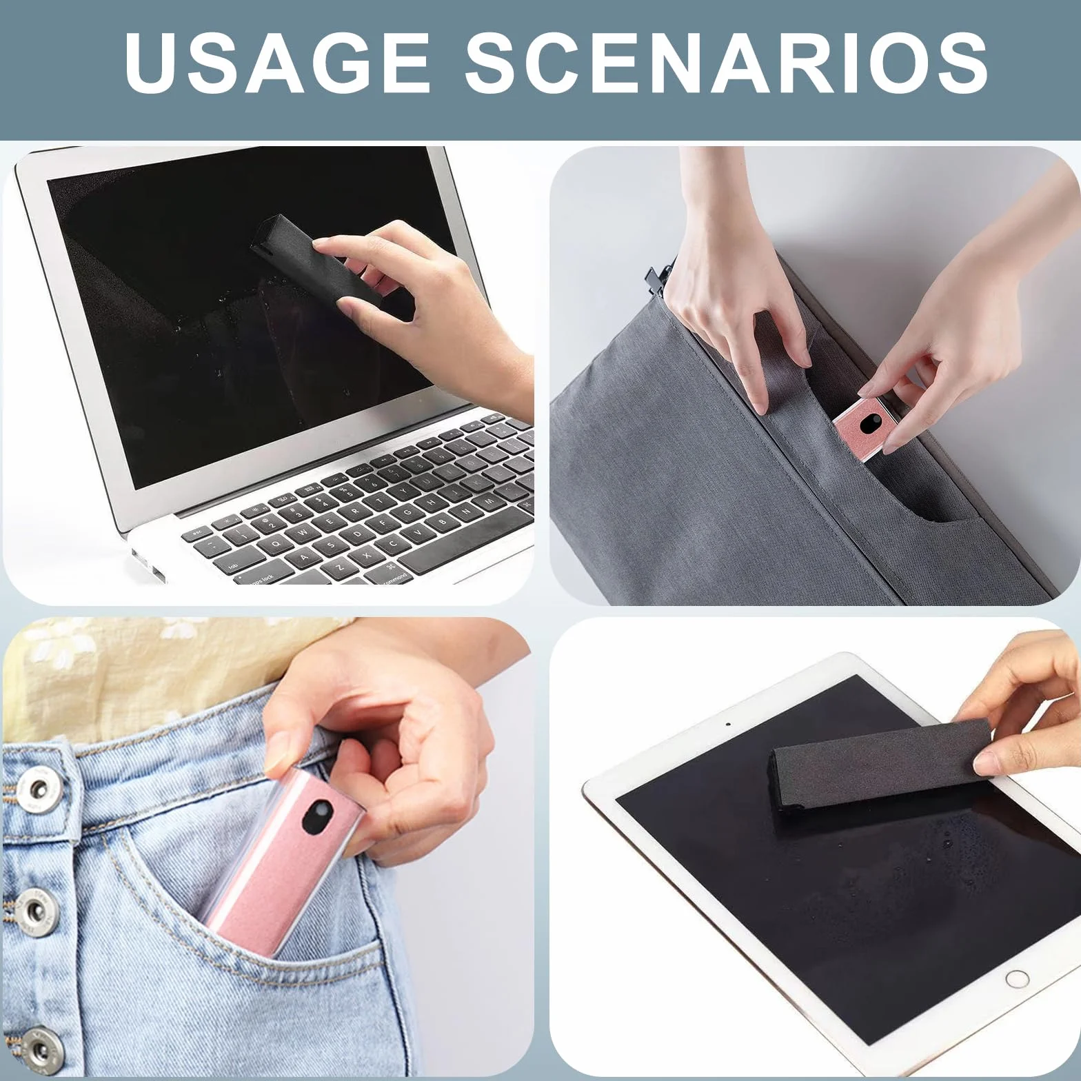 2 PCS Pulitori per Schermo 3 in 1, Spray Pulizia Schermo con Panno in Microfibra, Schermo Spray Detergente Portatile e Facile da Usareper TV Smartphone Tablet PC Laptop e Monitor Auto