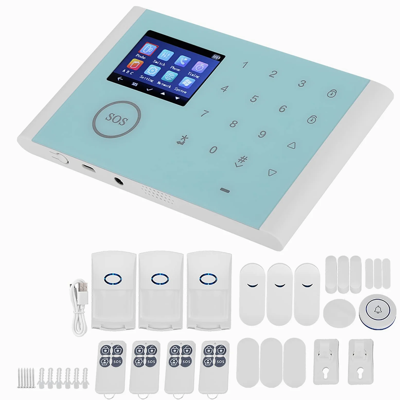Hyuduo di Sicurezza Domestica WiFi GSM GPRS di Allarme Controllo Vocale Intelligente Da 110 a 230 V CA App Multilingue Avvisi di Chiamata SMS per Utenti di Uffici di Case e Appartamenti