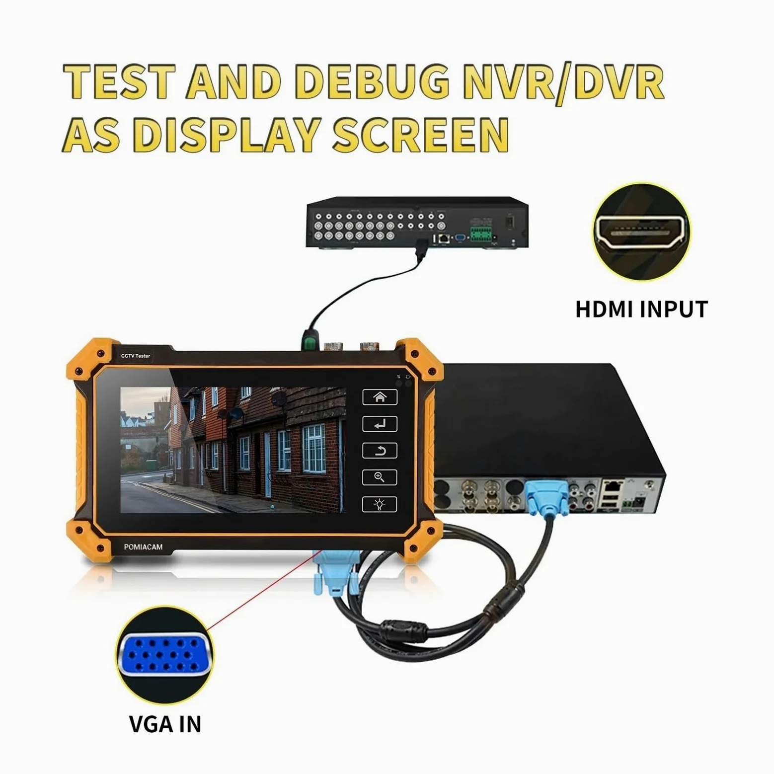 CCTV Tester, Tester Professionale IPC-52RC Plus CCTV 5 Pollici 6 In 1 Full 8MP IP CVI TVI AHD SDI Analogico Con Cavo Tracer Ingresso HDMI 4k