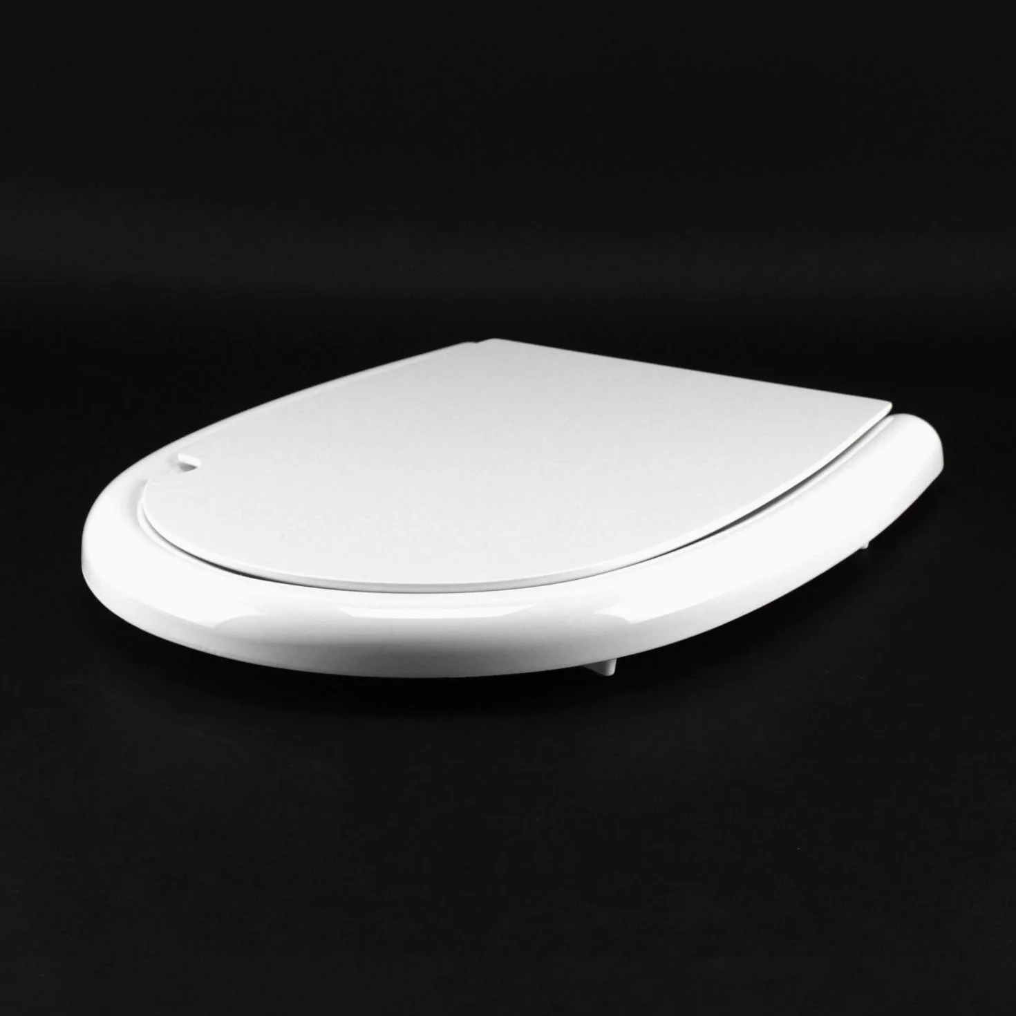 IDROTOP Copriwater per Cesame Aretusa come Originale, Ovale, Bianco | Anima in legno, Poliestere lucido, Cerniera tubetto ottone cromato, Made in Italy