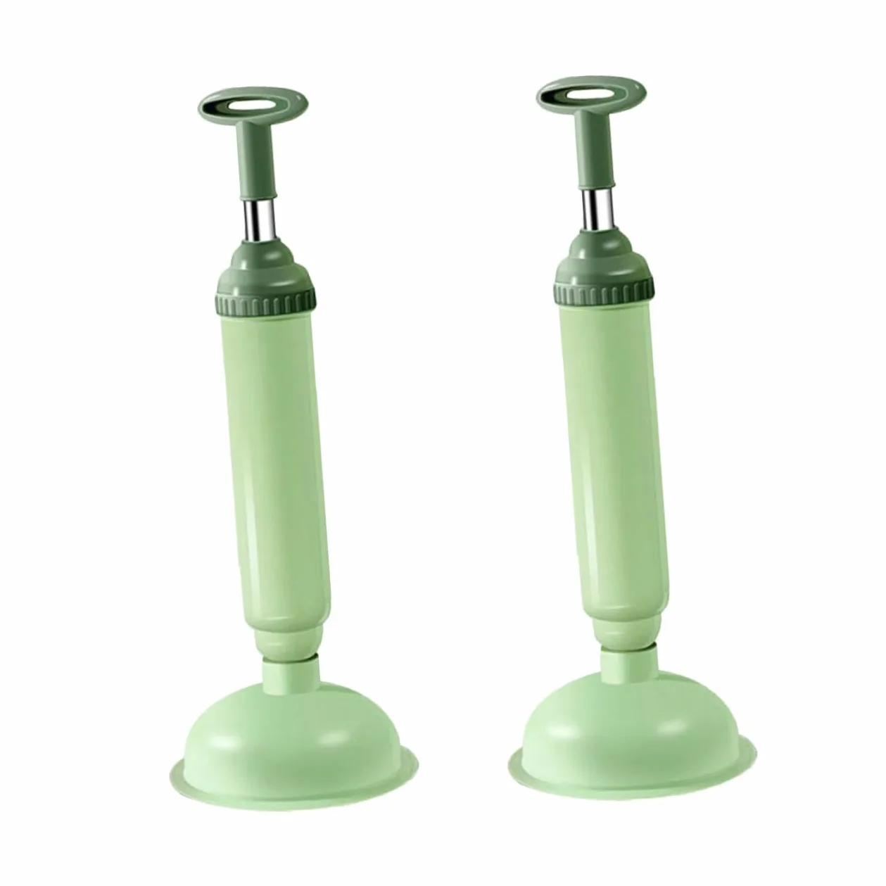 Ciieeo Stura Water a Pressione 2 Pezzi, Pompa Stura WC in PVC e Acciaio Inox, per Bagno e Cucina, Rimuove Blocchi Maggiore Pressione