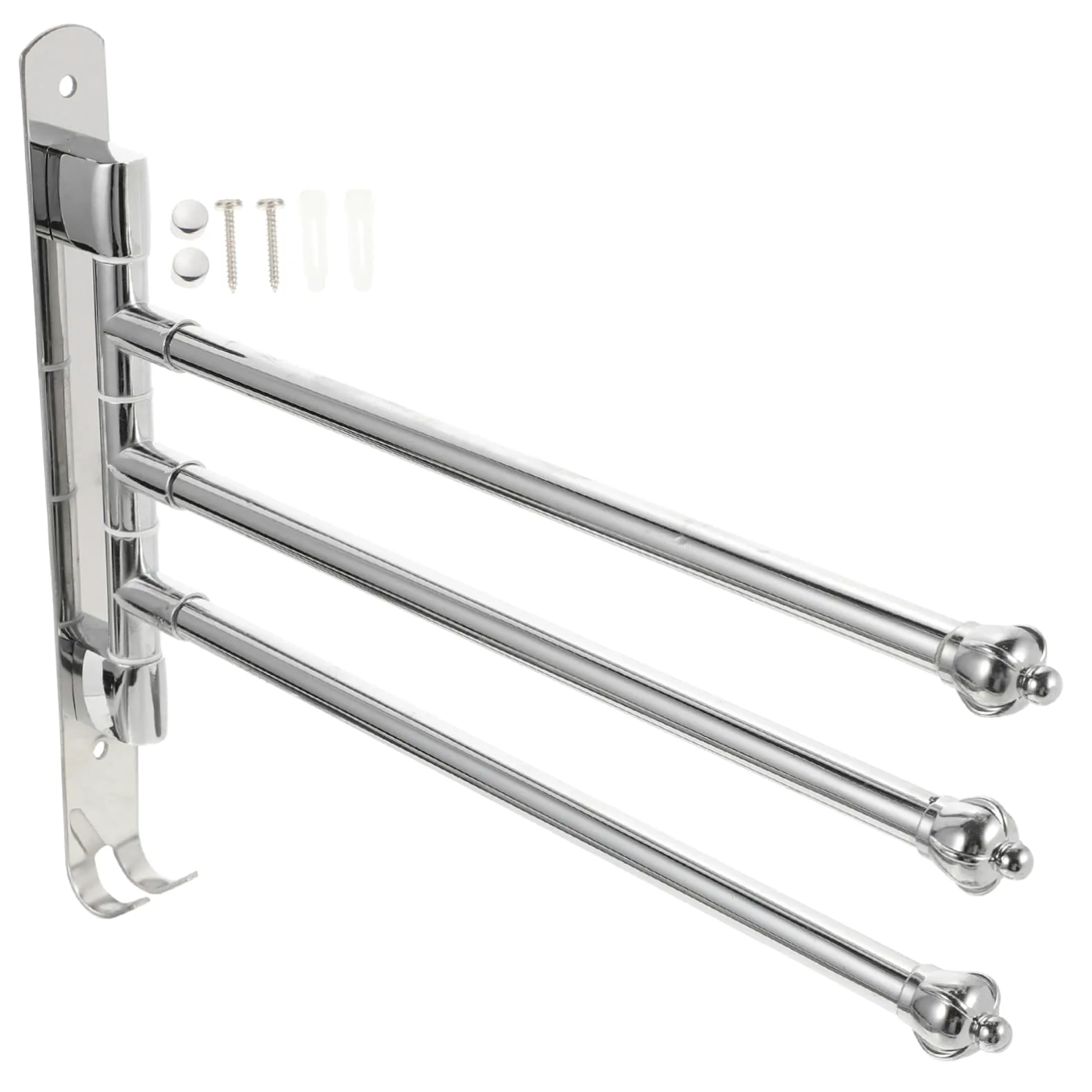 BQQQ Appendiabiti Girevole in Acciaio Inox per Cucina, Bagno, portasciugamani Girevole in Argento con Asta, portasciugamani in Metallo