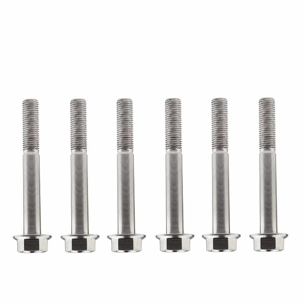 Bullone in titanio DIN6921 M10 x 30-100 mm, vite a testa esagonale passo 1,25 mm, confezione da 6