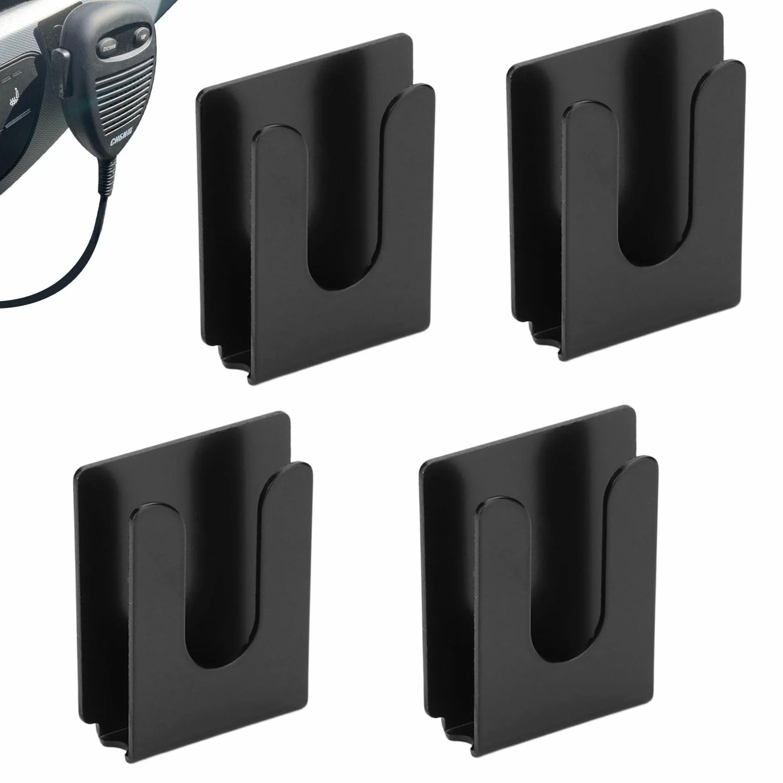 4 Pezzi di Clip Portamicrofono, Portamicrofono per Auto, Portamicrofono per Auto, Portamicrofono per Radio, Clip per Appendere Il Microfono del Telefono Cellulare, per YAESU, Kenwood, ICOM