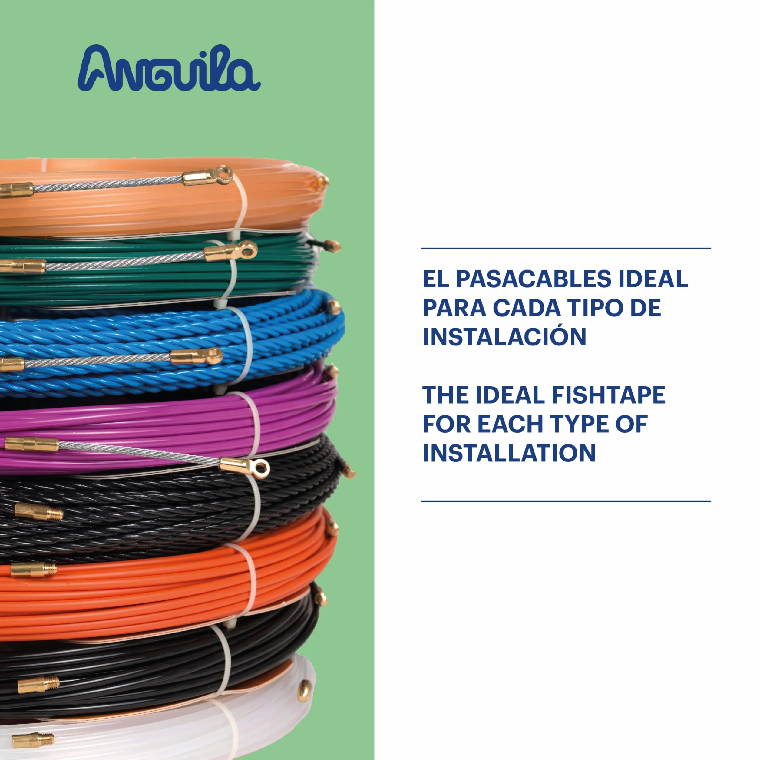 Anguila | Guida Passacavi | Fibra di Vetro Rinforzata + Propilene | Terminali Intercambiabili | Colore Giallo | Diametro 3,5 mm | 10 metri