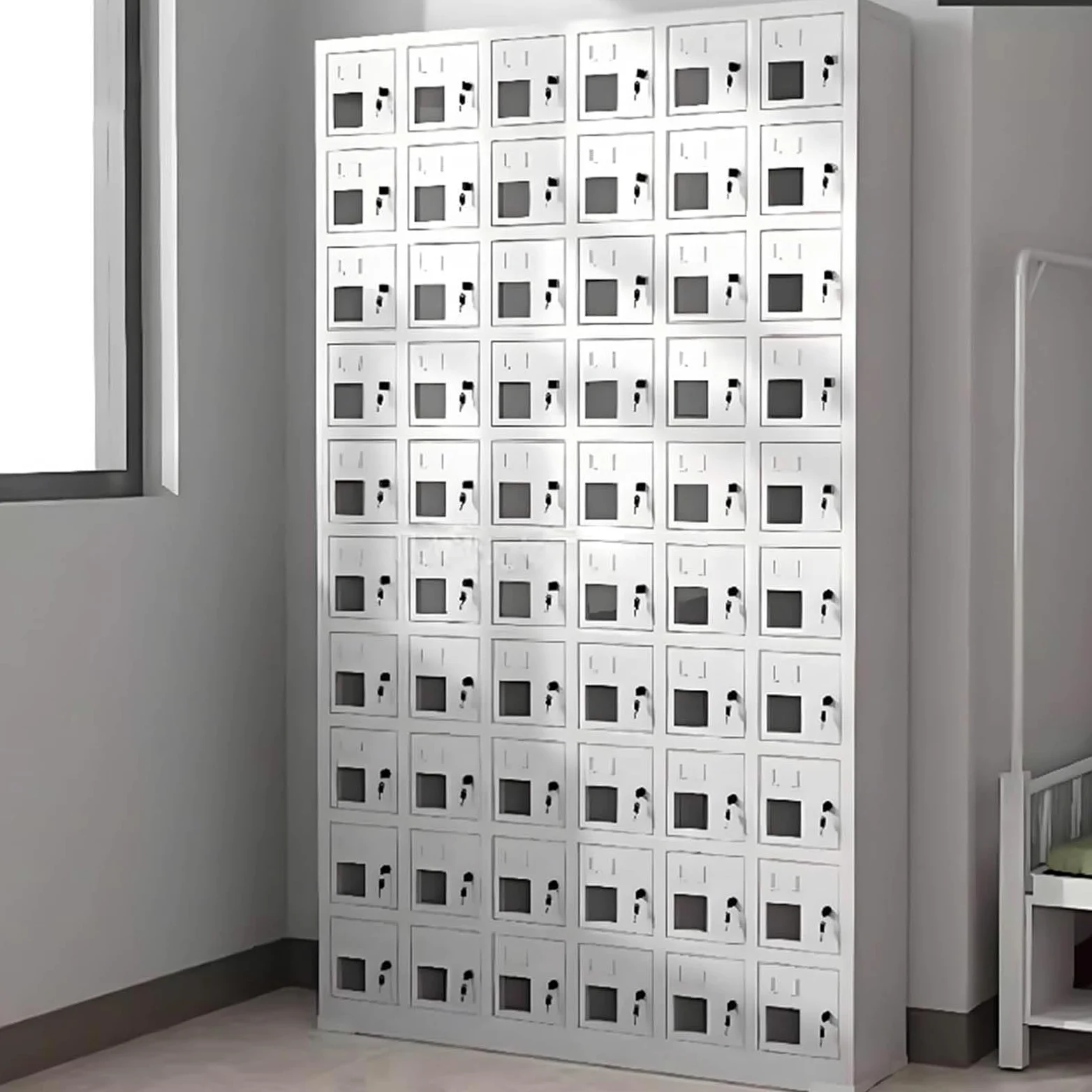 30 slot in acciaio cellulare Sto Locker con finestra visibile Loc indipendente & chiavi armadio sicuro per scuole uffici e fabbriche e conveniente