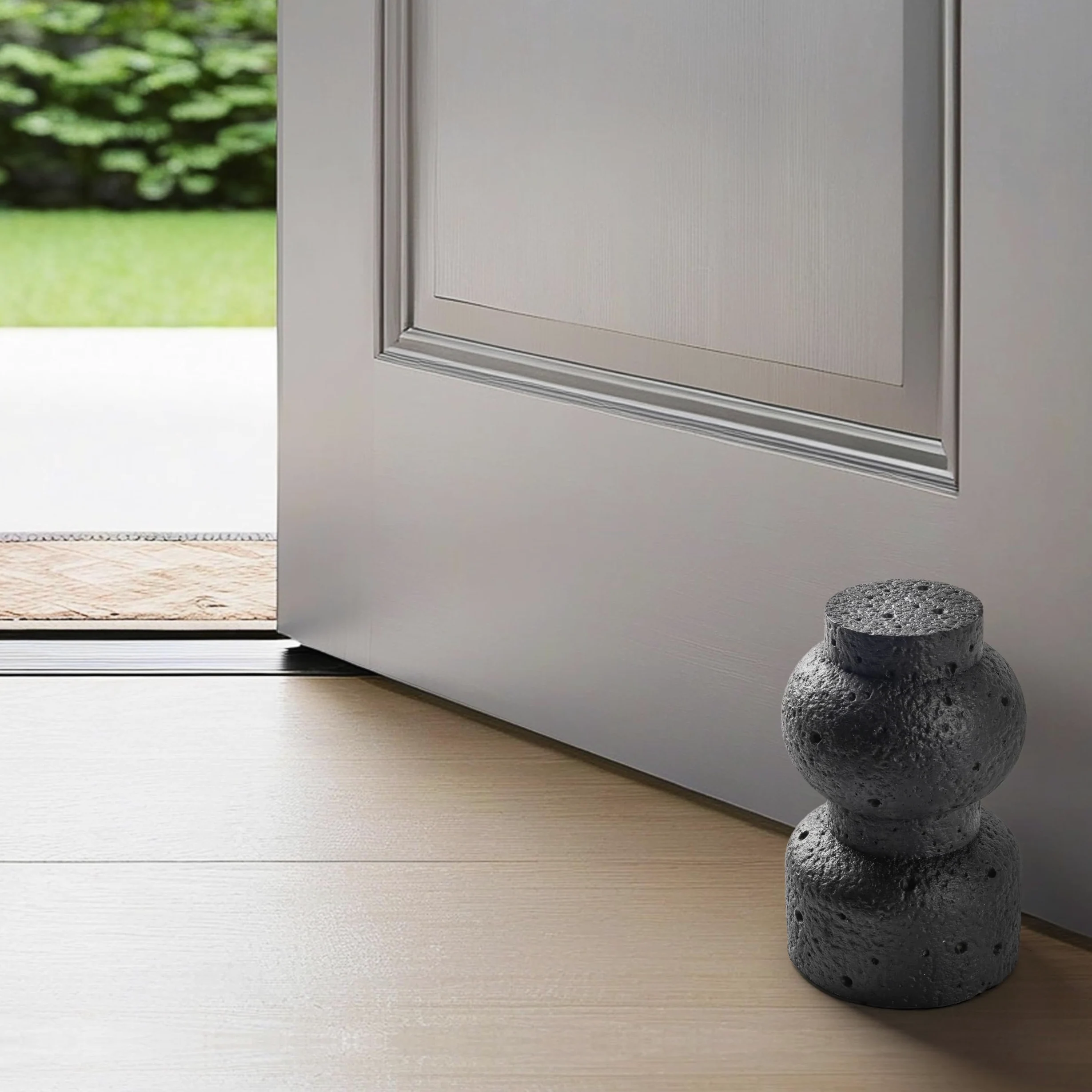 AELS Fermaporta decorativo testurizzato, resistente e senza trapano, design portatile per interni ed esterni, ideale per patio, cortile, giardino, elegante decorazione per la casa moderna di metà