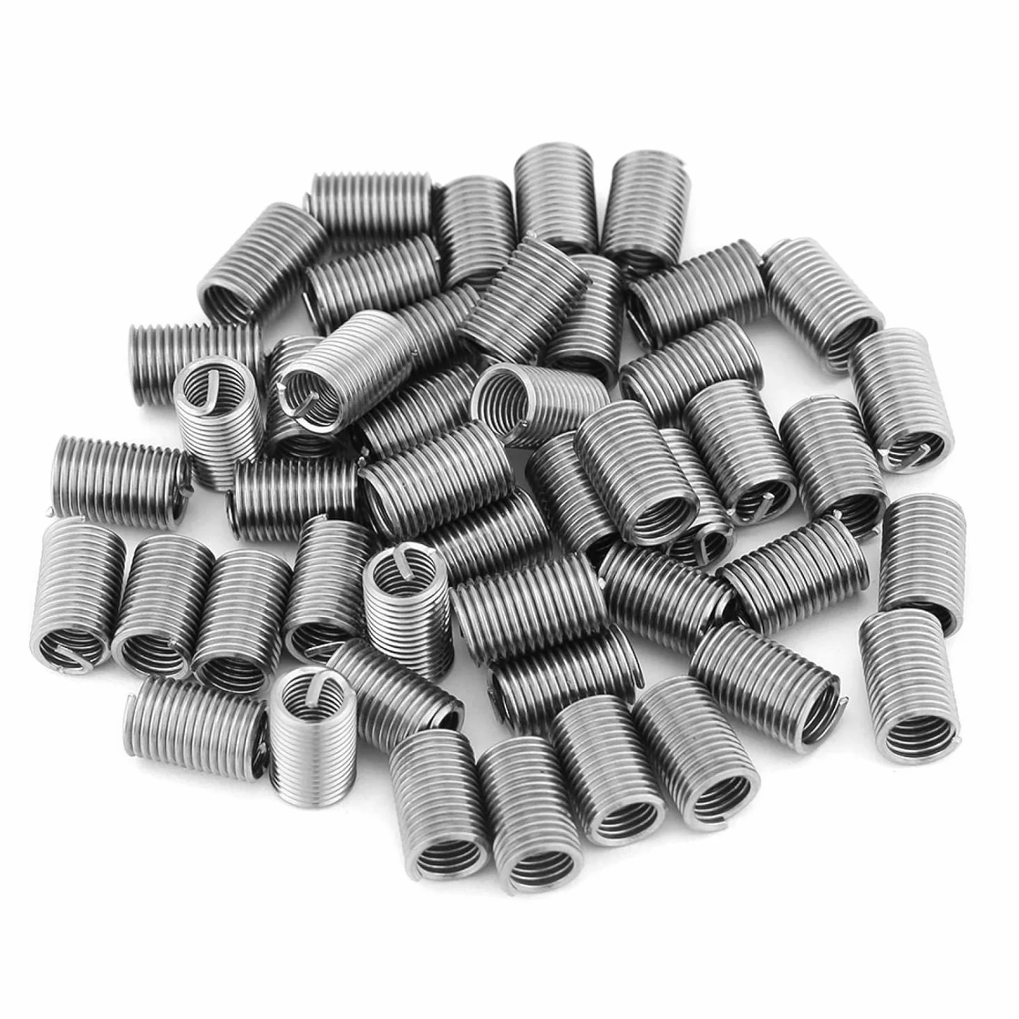 Tyenaza 50 Pezzi Inserto Filettato a Vite, M6 x 1.0 x 3D Inserto Helicoil, Kit di Inserti di Riparazione Metrico Filettato Tipo Elicoil in Acciaio Inox SS304, per Automotive, Turbine a Vapore