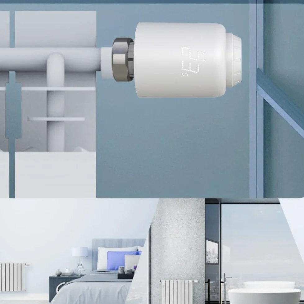 Valvola termostatica del radiatore WiFi, controllo vocale riscaldamento testa TRV con programma app, M30x15 Tuya