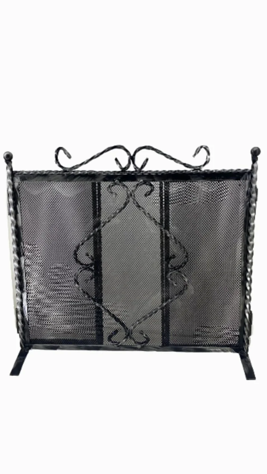Parascintille in ferro battuto con ante per camino caminetto fuoco 50 cm x 50 cm
