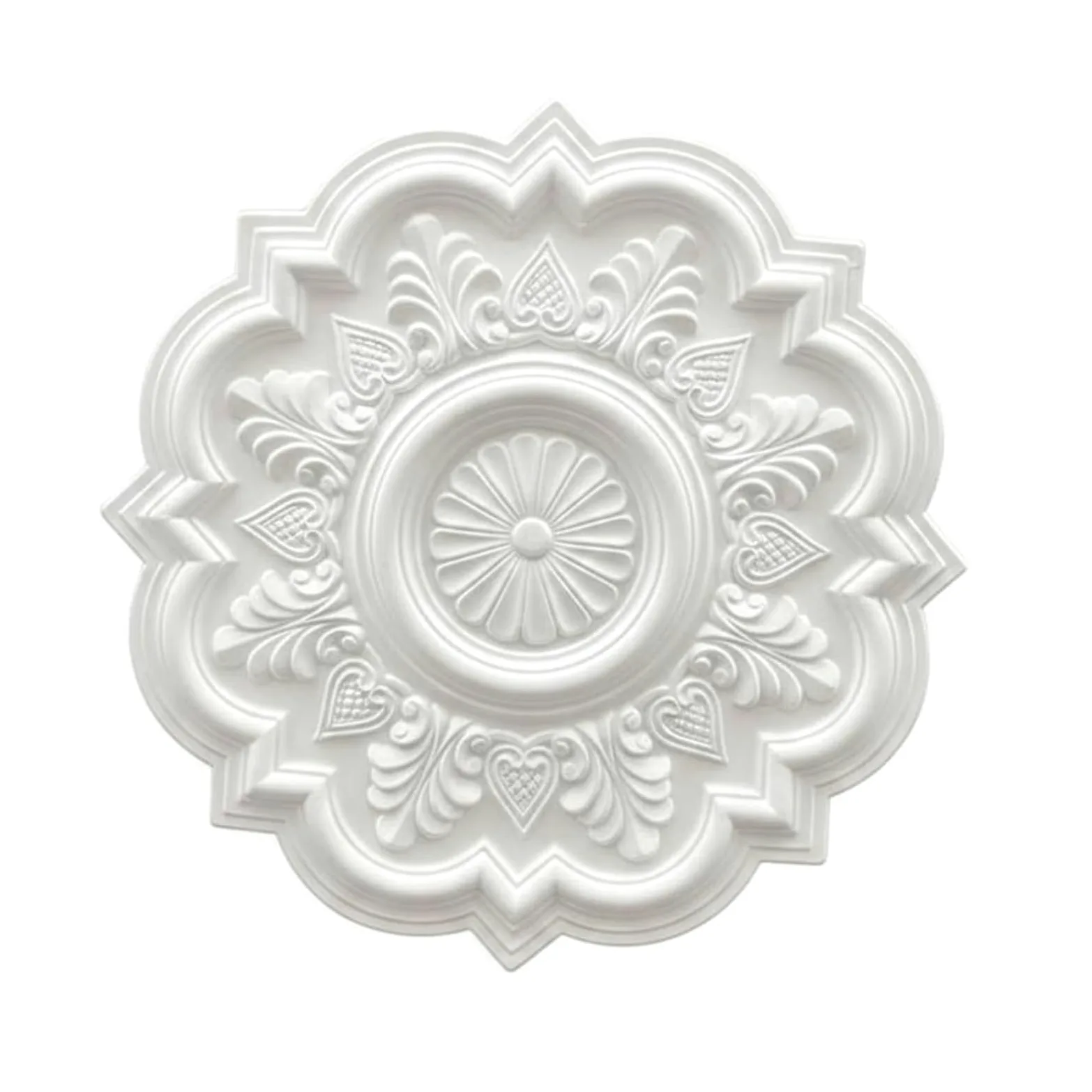 Rosone Floreale Rilievo Scolpito Rosone Plafoniera Ornato Medaglione Soffitto, 039 Carved 51CM A