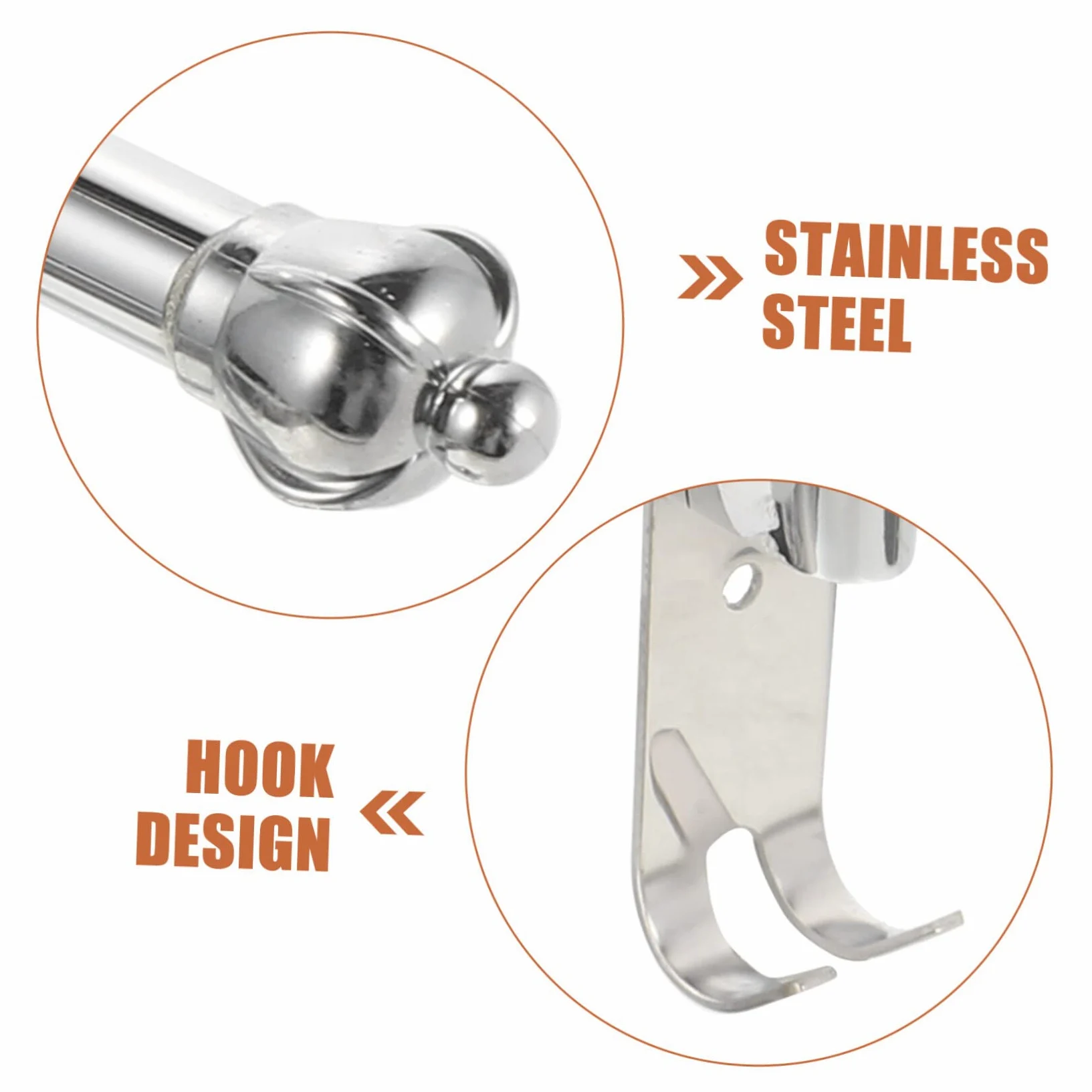 BQQQ Appendiabiti Girevole in Acciaio Inox per Cucina, Bagno, portasciugamani Girevole in Argento con Asta, portasciugamani in Metallo