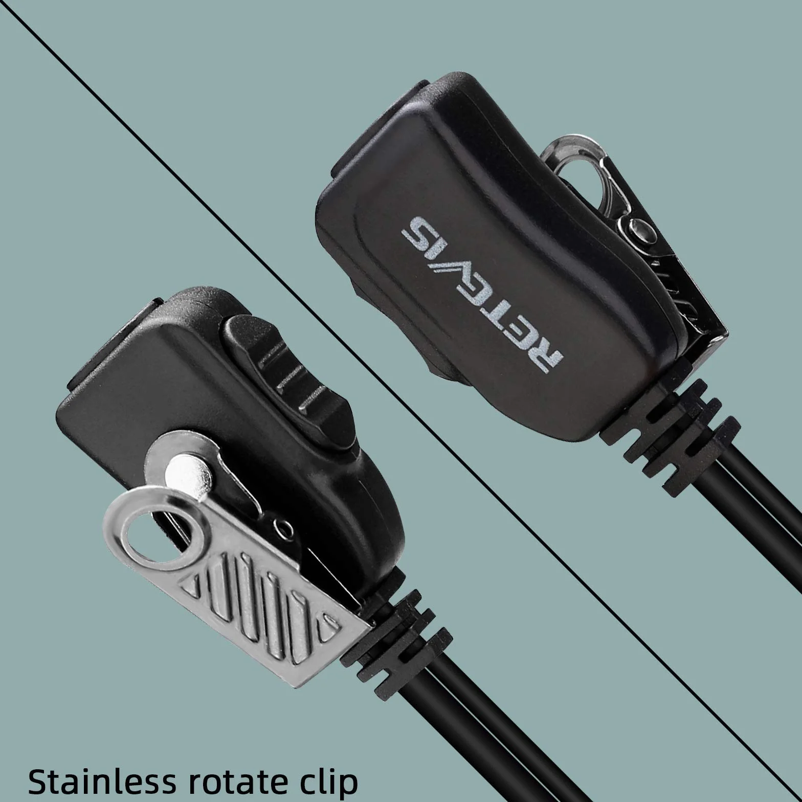 Retevis EEK012 Auricolare Regolabile a Tipo-D con Microfono PTT Compatibile con Kenwood Radio Bidirezionale BAOFENG UV5R 888S RT24 RT27 RT622 RT668 Walkie Talkie Headset Auricolare(1 Pz)