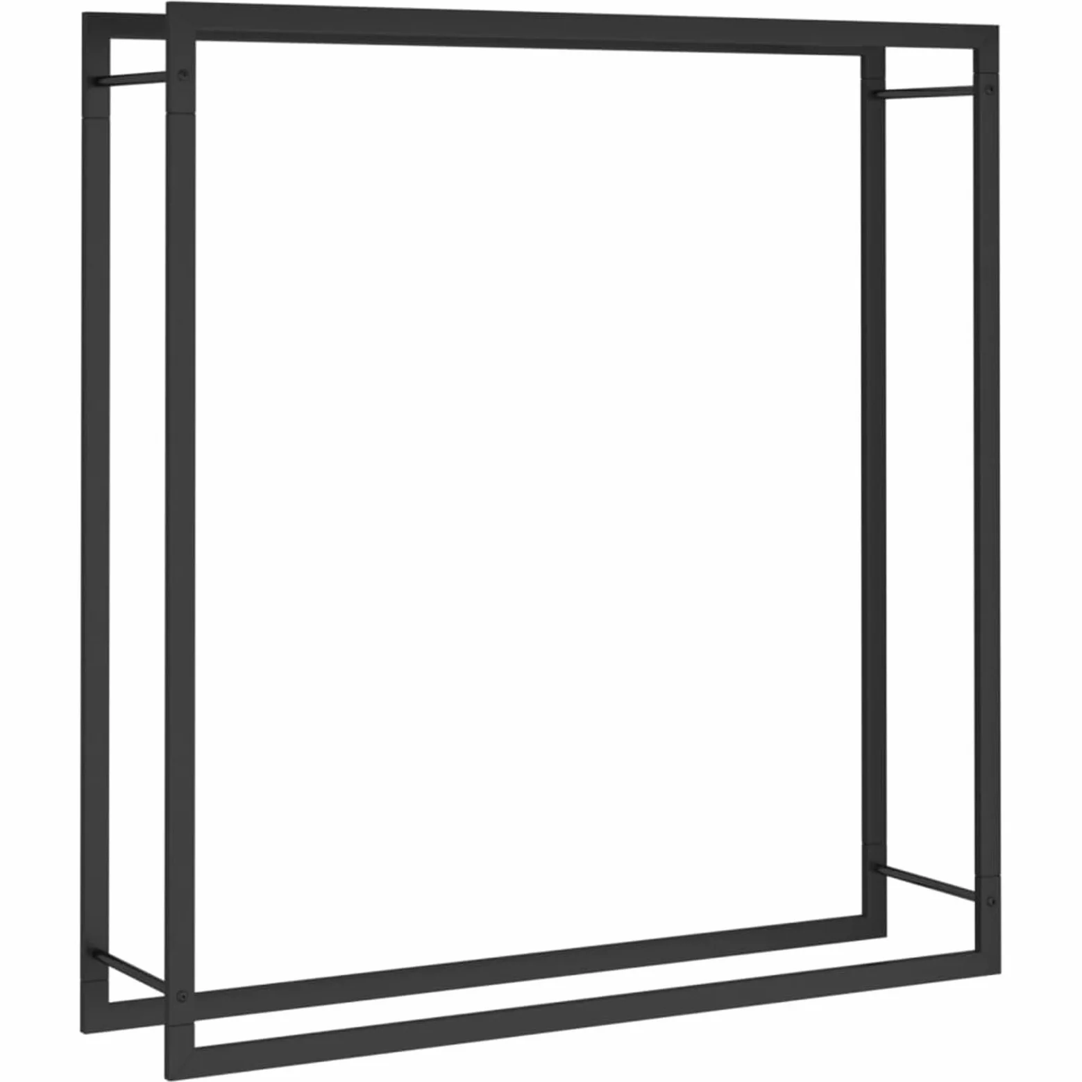 Festnight Portalegna da Esterno e Interno, Porta Legna Nero Opaco 110x28x116 cm in Acciaio