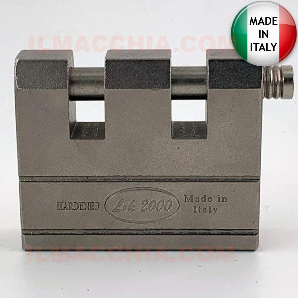 Lucchetto con doppia apertura per catene Alta sicurezza in acciaio temperato catenaccio per moto bici cancelli ecc made in italy