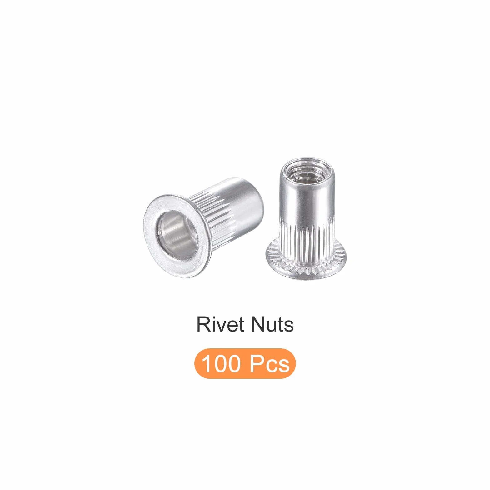 METALLIXITY Rivetto Dadi M4 100pz Alluminio Lega Zigrinata Corpo Filettato Inserti Dado Argento
