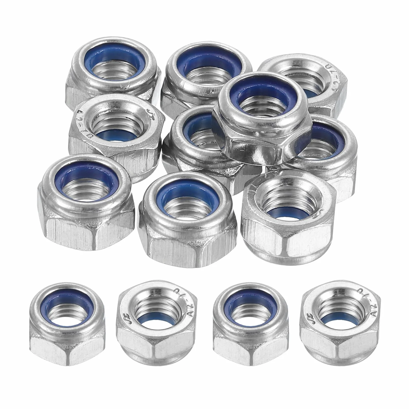 QUARKZMAN Nakrętka Blokująca M8x1,25mm 304 Stal Nierdzewna Nylon Insert 10szt