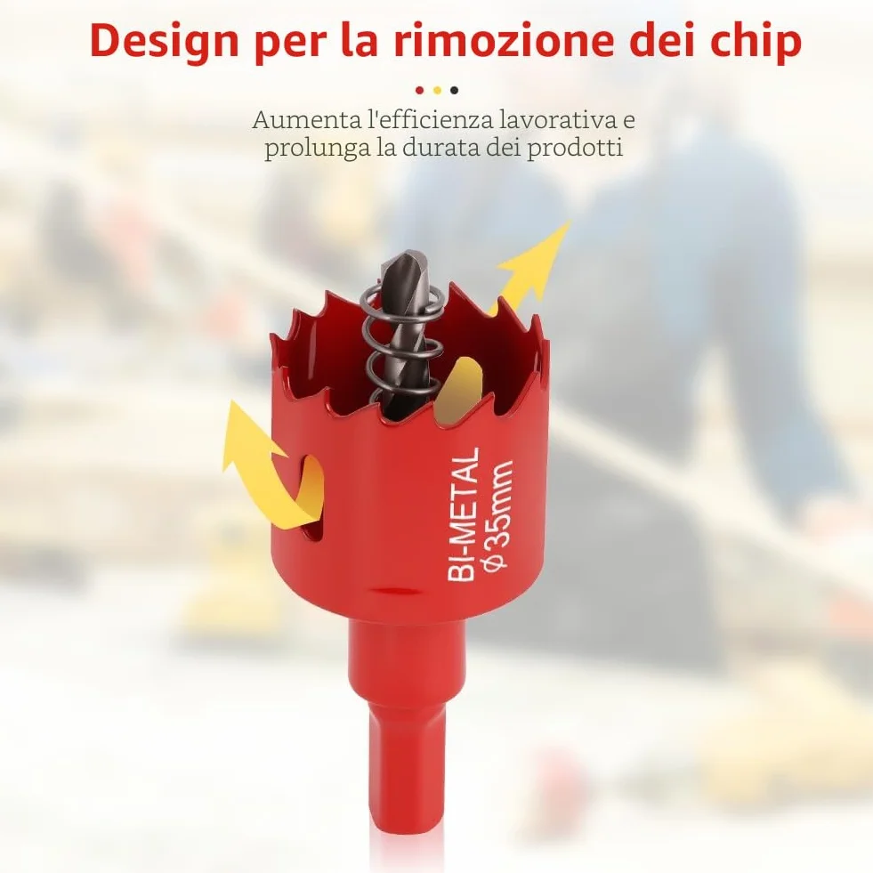 Flintronic Bimetallica Seghe a Tazza Kit 13 PZ Ø18-75mm Adattatore Esagonale Punta di Centraggio